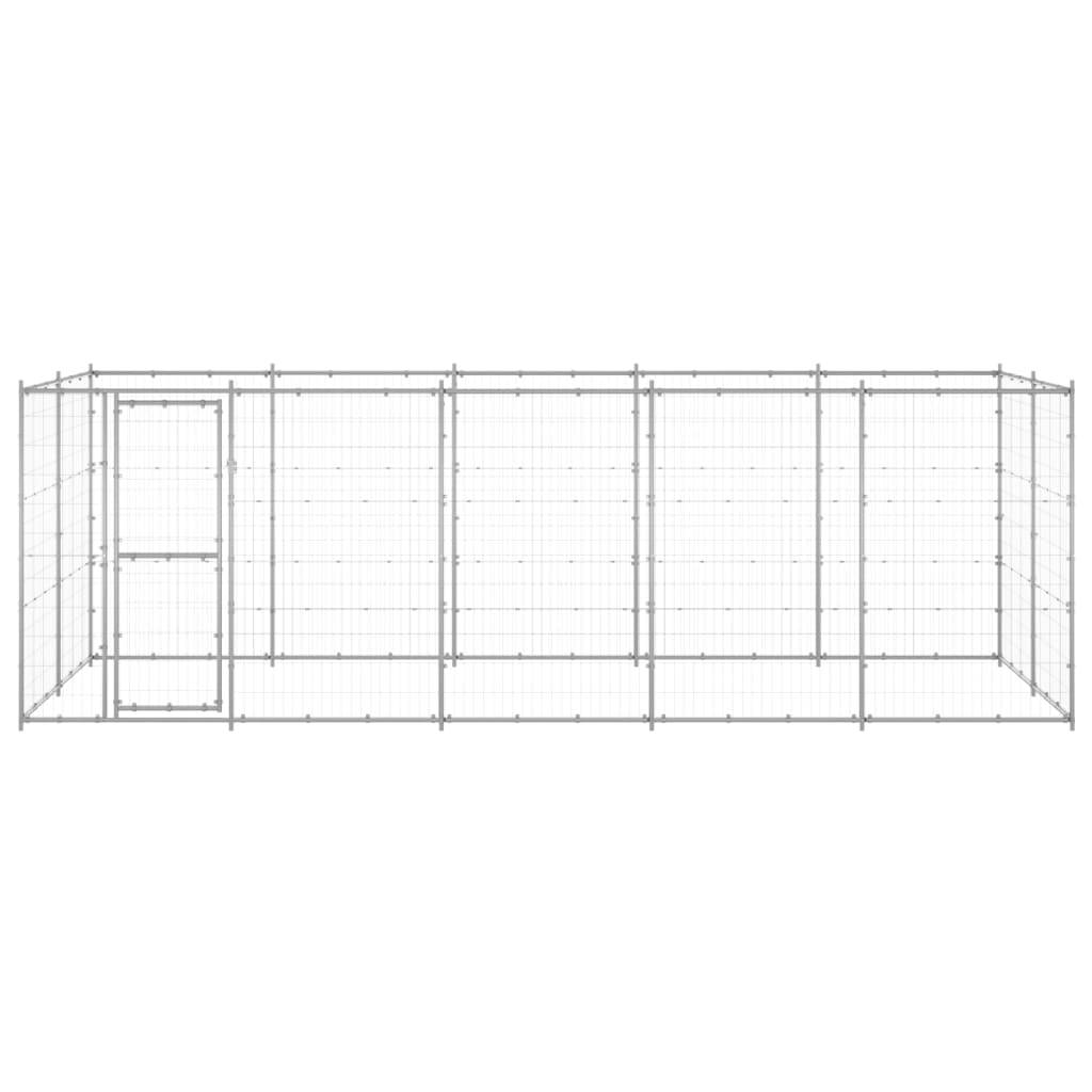 vidaXL Outdoor-Hundezwinger Verzinkter Stahl 12,1 m²