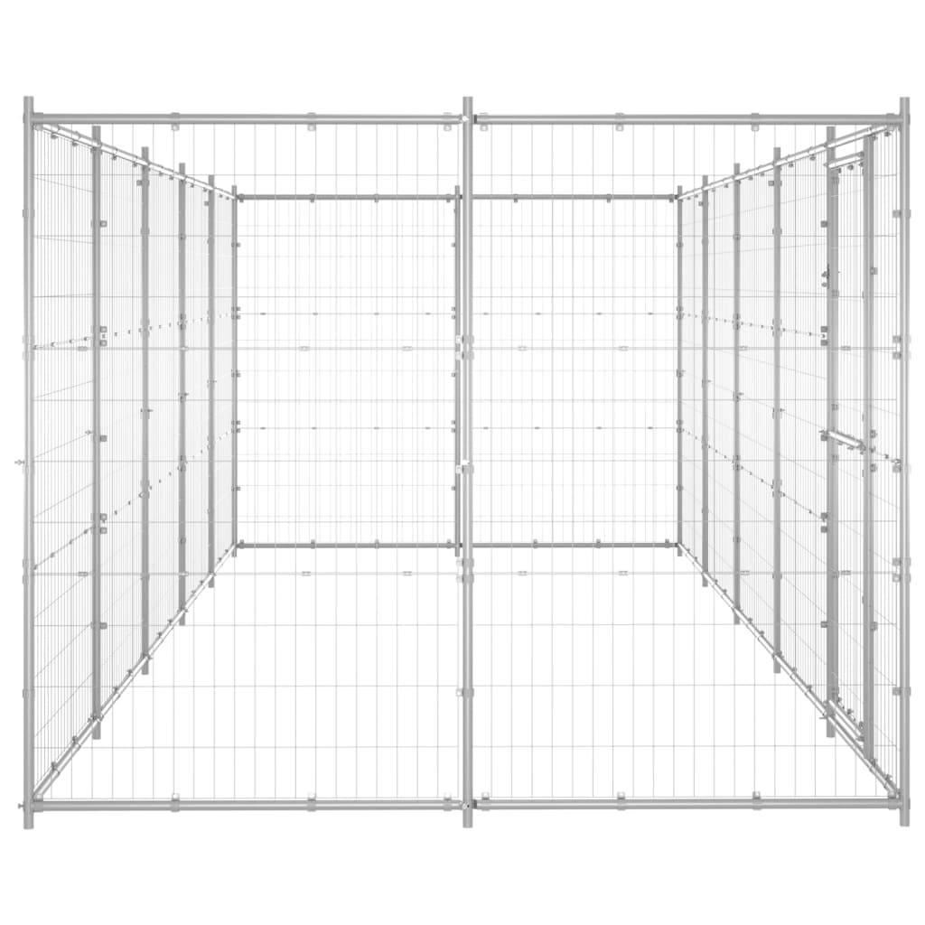 vidaXL Outdoor-Hundezwinger Verzinkter Stahl 12,1 m²