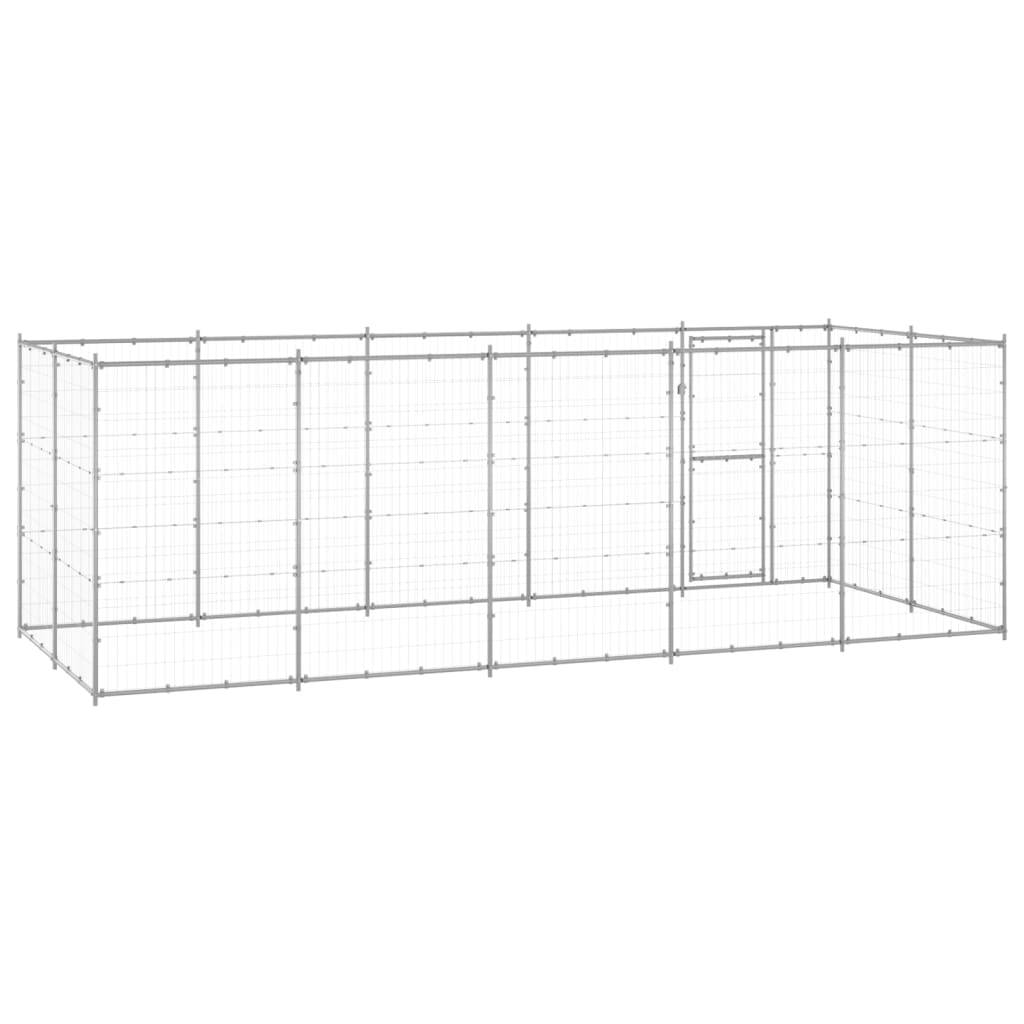 vidaXL Outdoor-Hundezwinger Verzinkter Stahl 12,1 m²