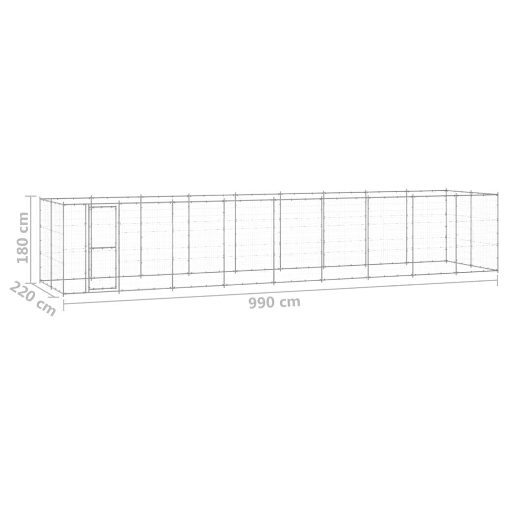 vidaXL Outdoor-Hundezwinger Verzinkter Stahl 21,78 m²