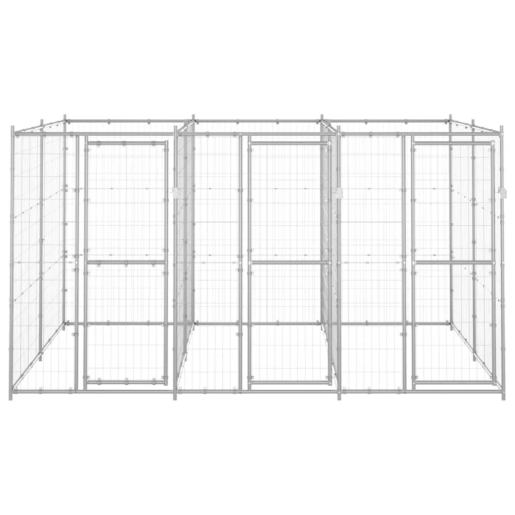 vidaXL Outdoor-Hundezwinger Verzinkter Stahl 7,26 m²