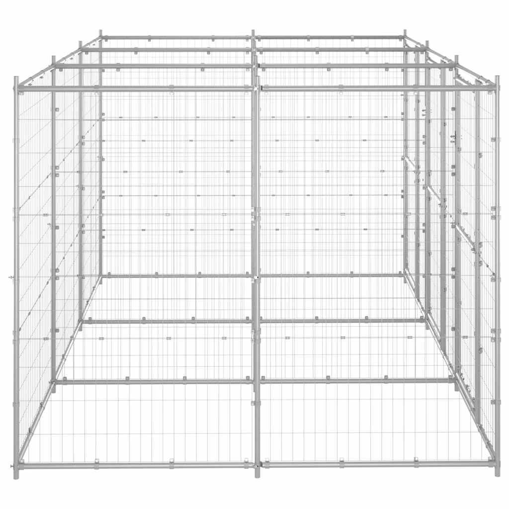 vidaXL Outdoor-Hundezwinger Verzinkter Stahl 7,26 m²