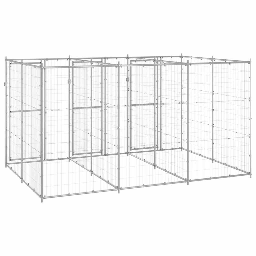 vidaXL Outdoor-Hundezwinger Verzinkter Stahl 7,26 m²