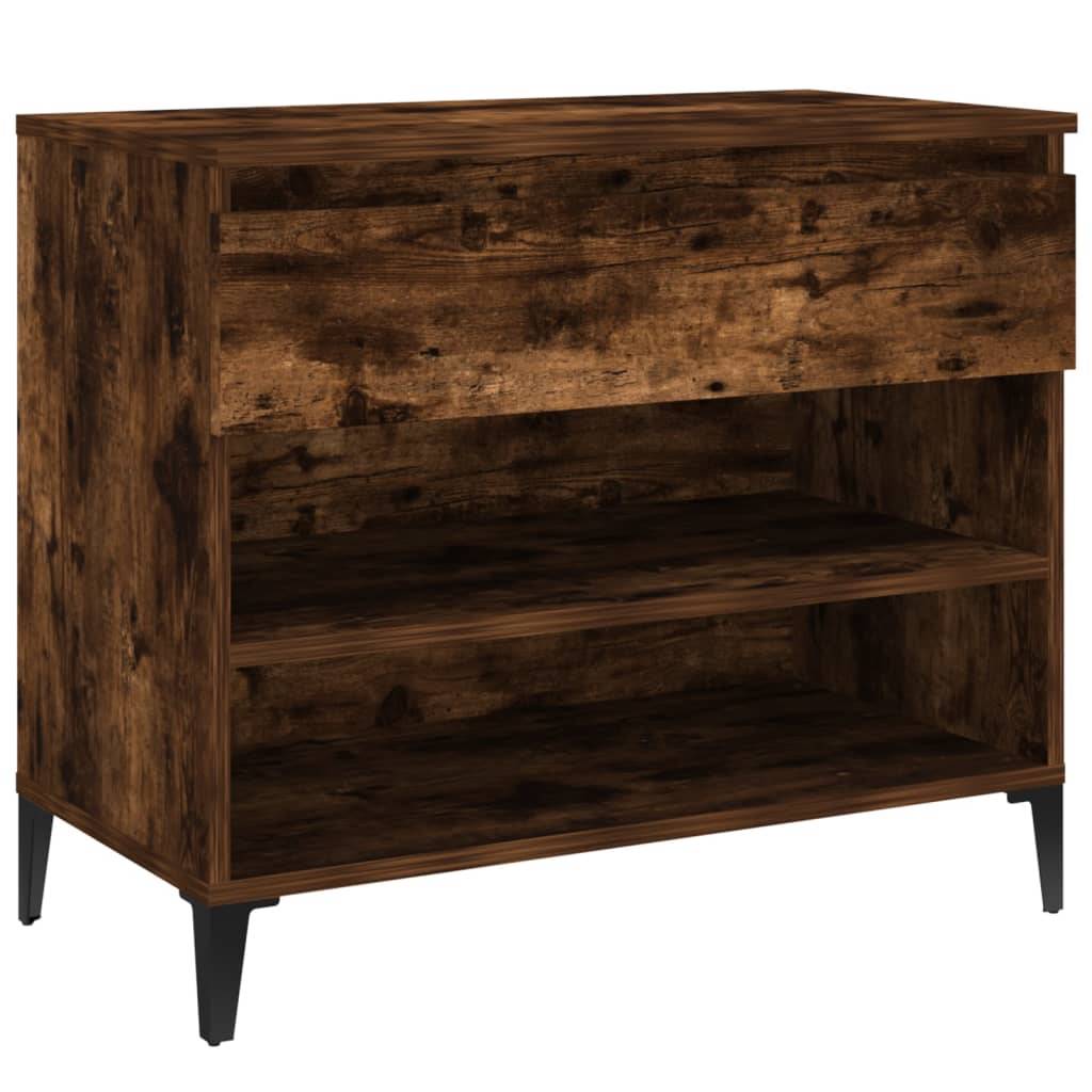 vidaXL Schuhregal Räuchereiche 70x36x60 cm Holzwerkstoff