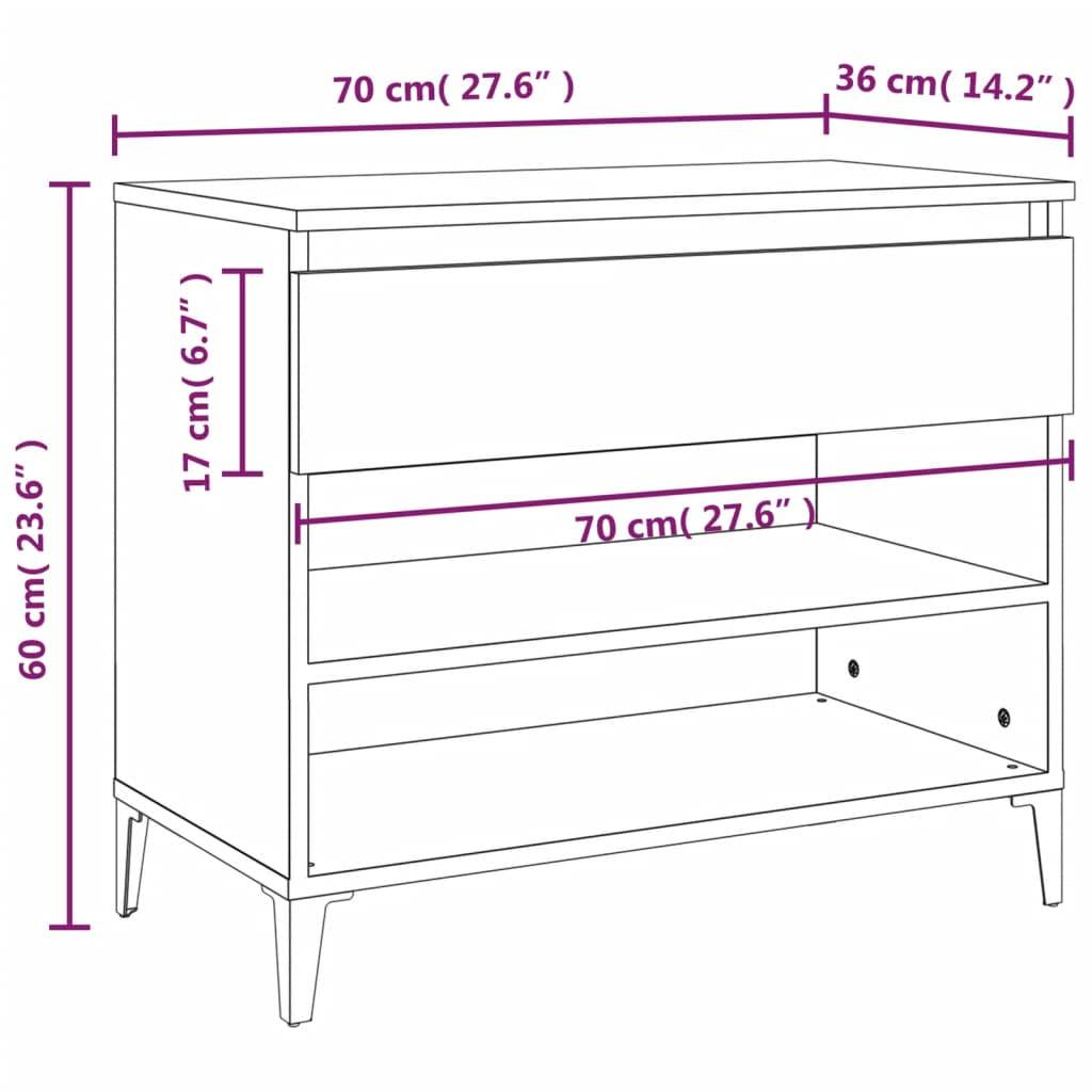 vidaXL Schuhregal Räuchereiche 70x36x60 cm Holzwerkstoff