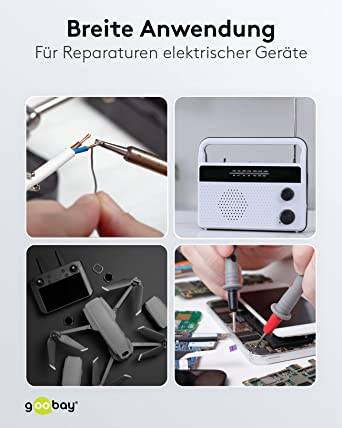 Goobay 51122 Lötzinn bleifrei ø 1,0 mm Lötdraht Flussmittel / 3,5 % Silber / 217 °C Schmelzpunkt bleifreies Löten 100g