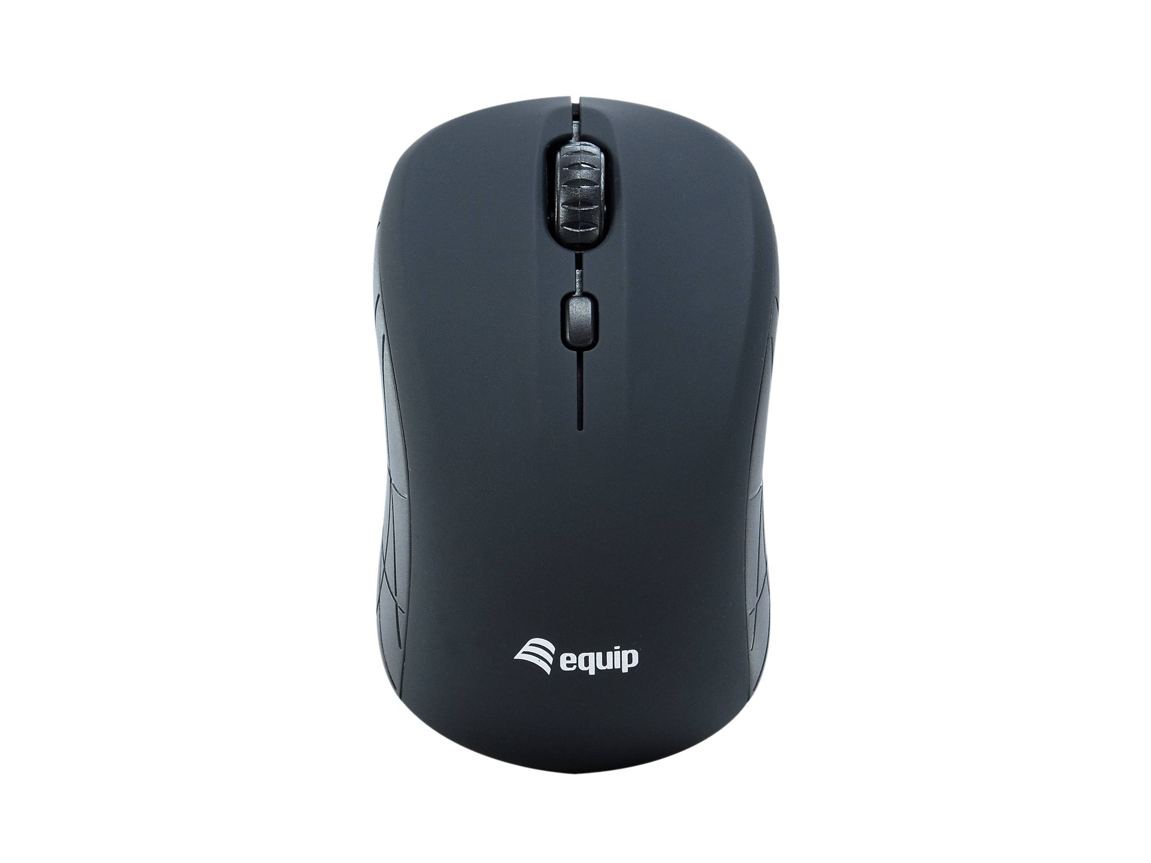 Equip Optische Mini Maus kabellos - Beidhändig - Optisch - RF Wireless - 1600 DPI - Schwarz