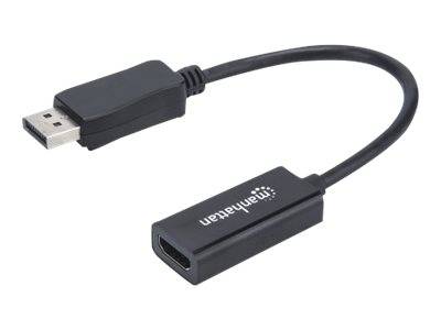Manhattan DisplayPort 1.1 to HDMI Adapter Cable, 1080p@60Hz, Male to Female, Black, DP With Latch, Not Bi-Directional, T