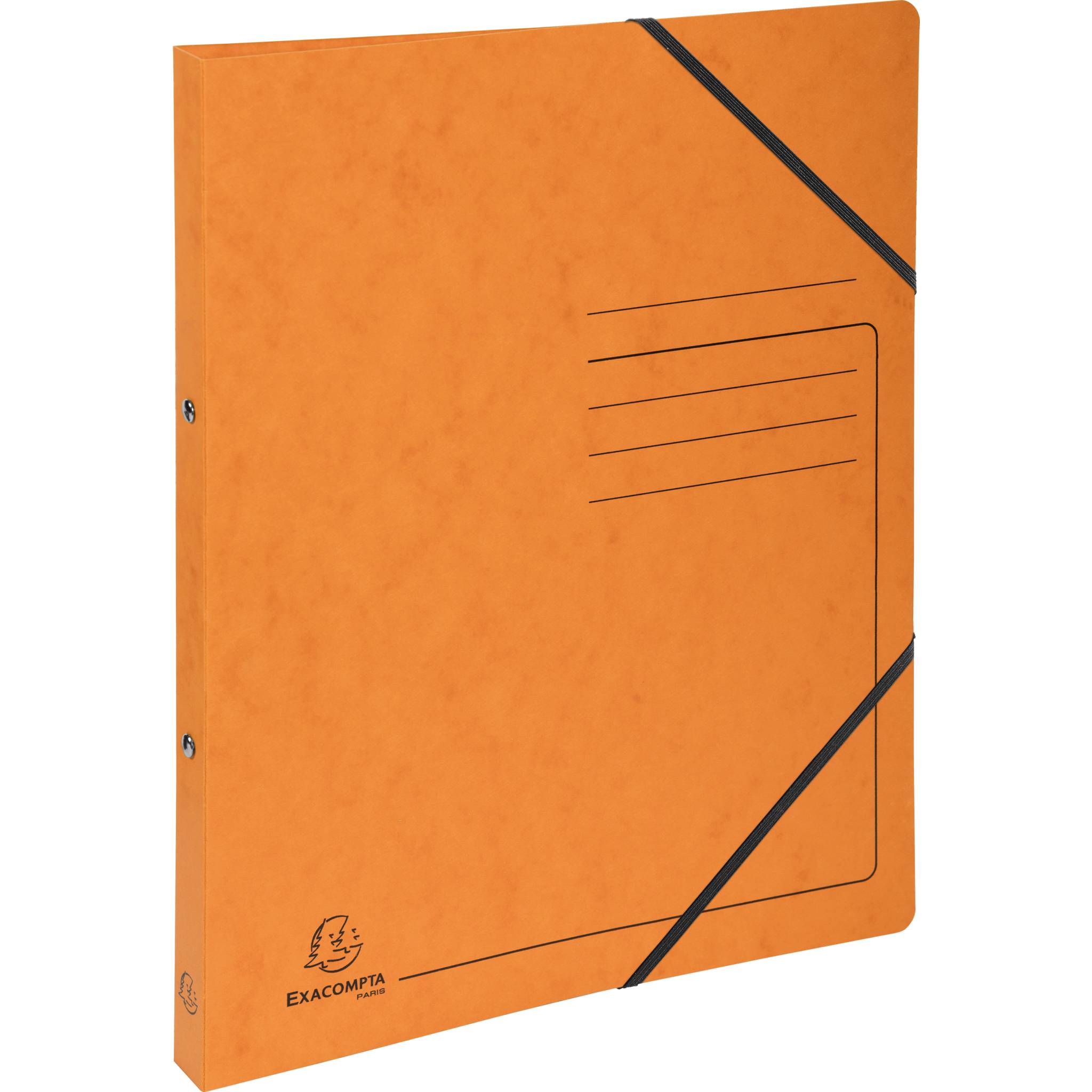 Exacompta 10x Ringhefter A4, 2 Ringe 15mm, Karton, bedruckt, Orange, 542554E