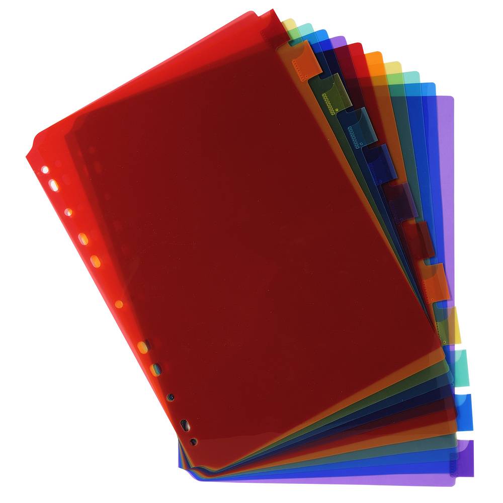 Exacompta 10x Register PP transluzent 200µ, 12-teilig, für DIN A4 - 3912E