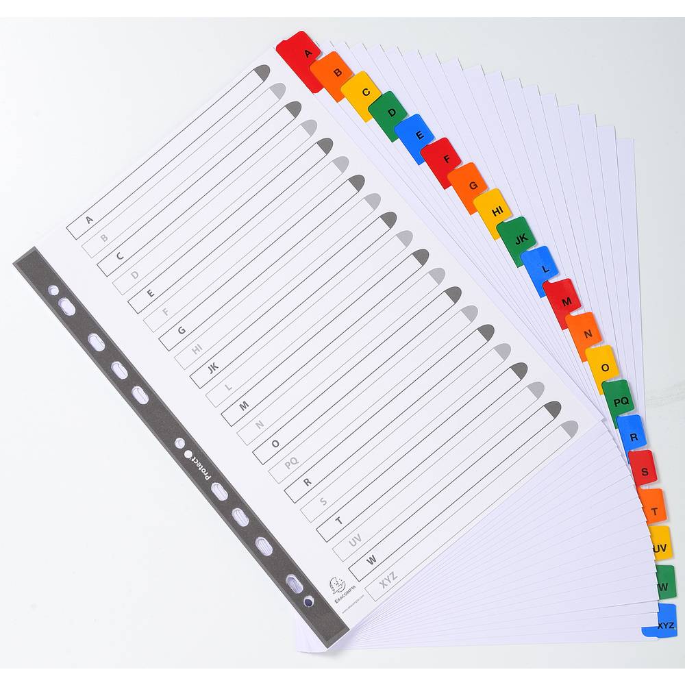 Exacompta 10x Register numerisch Karton 160g/qm 20 Taben A-Z A4 Weiß 1111E