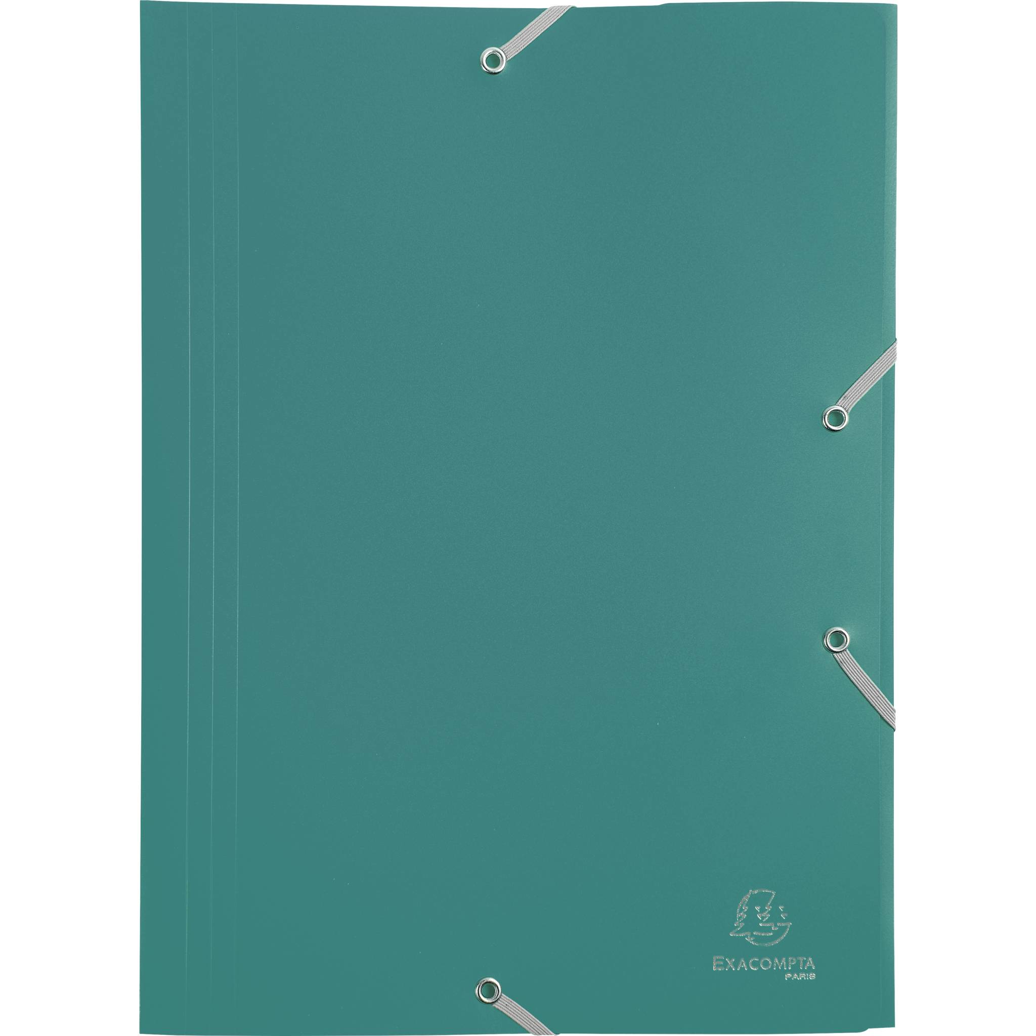 Exacompta 30x Sammelmappe +Gummizug 3 Klappen PP 400µ Eco A4 Grün 55903E