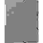 Exacompta 5571E 25x Eckspannmappe mit Gummizug ohne Klappe, aus Colorspan-Karton 400g/m2, für Format DIN A4 - Grau
