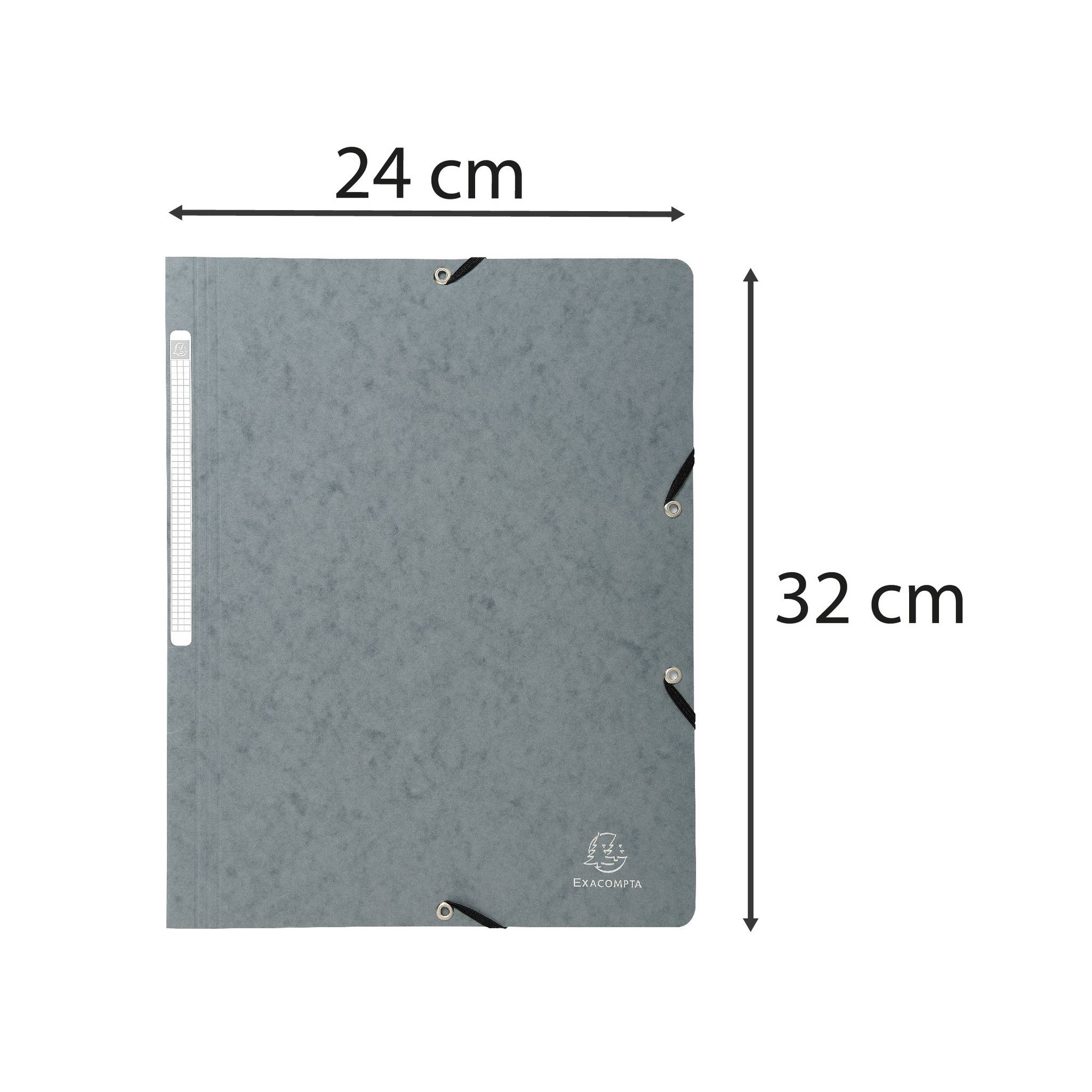 Exacompta 25x Eckspannmappe + Gummizug ohne Klappen, Karton, A4, Grau, 5571E