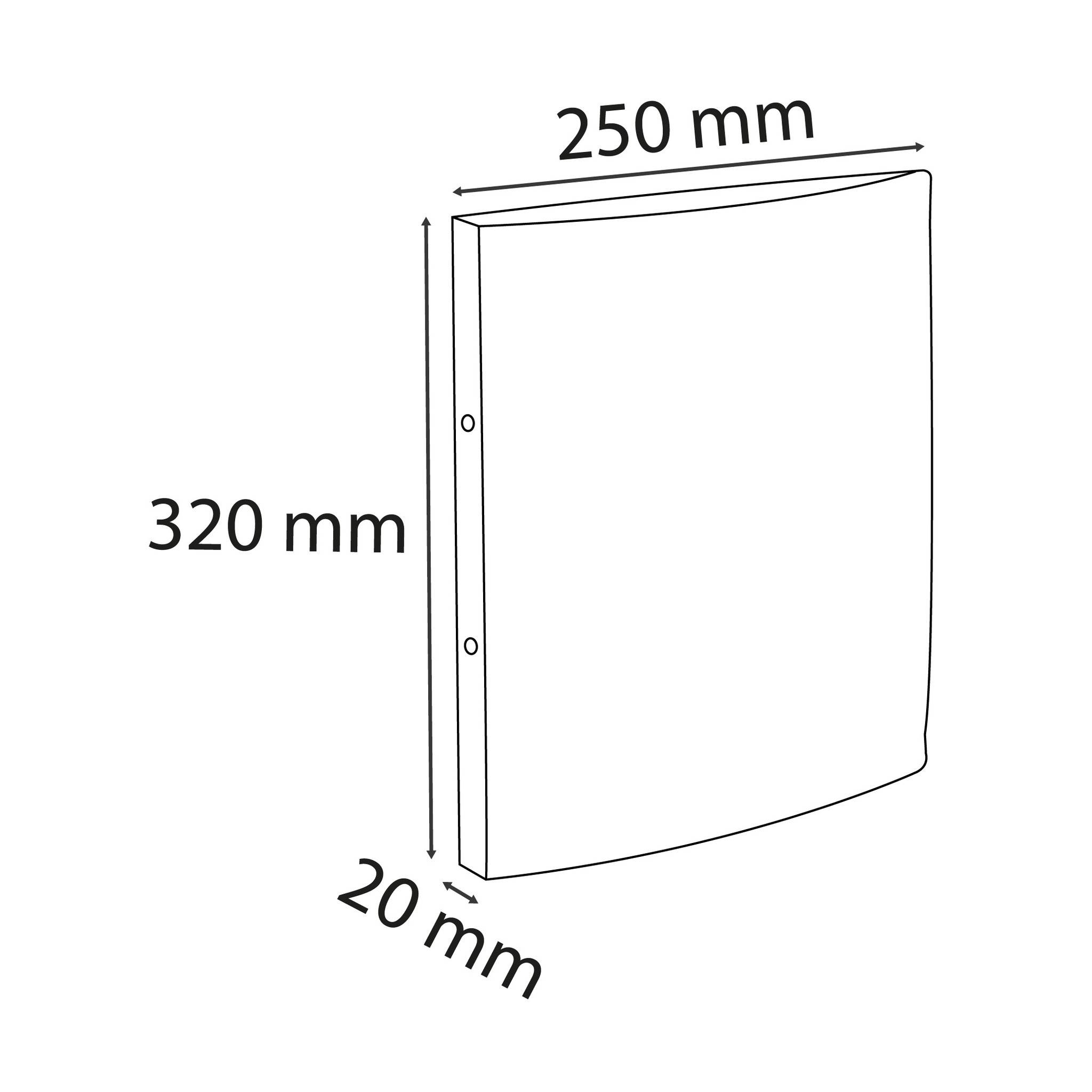 Exacompta 25x Ringhefter PP 500µ 2Ring 15mm Rücken 20mm A4 Transparent 54160E