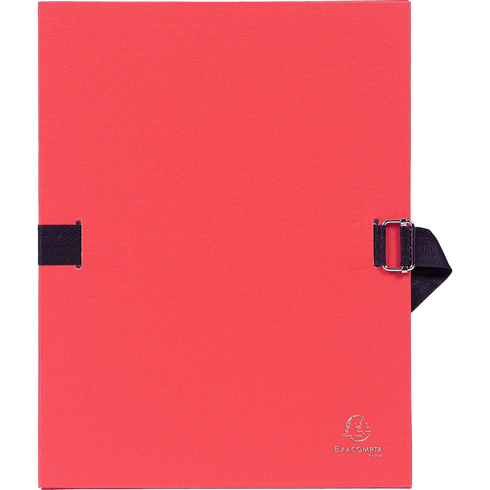 Exacompta 10x Dokumentenmappe Karton 2,7mm, Faltenrücken, A4, Rot, 725E