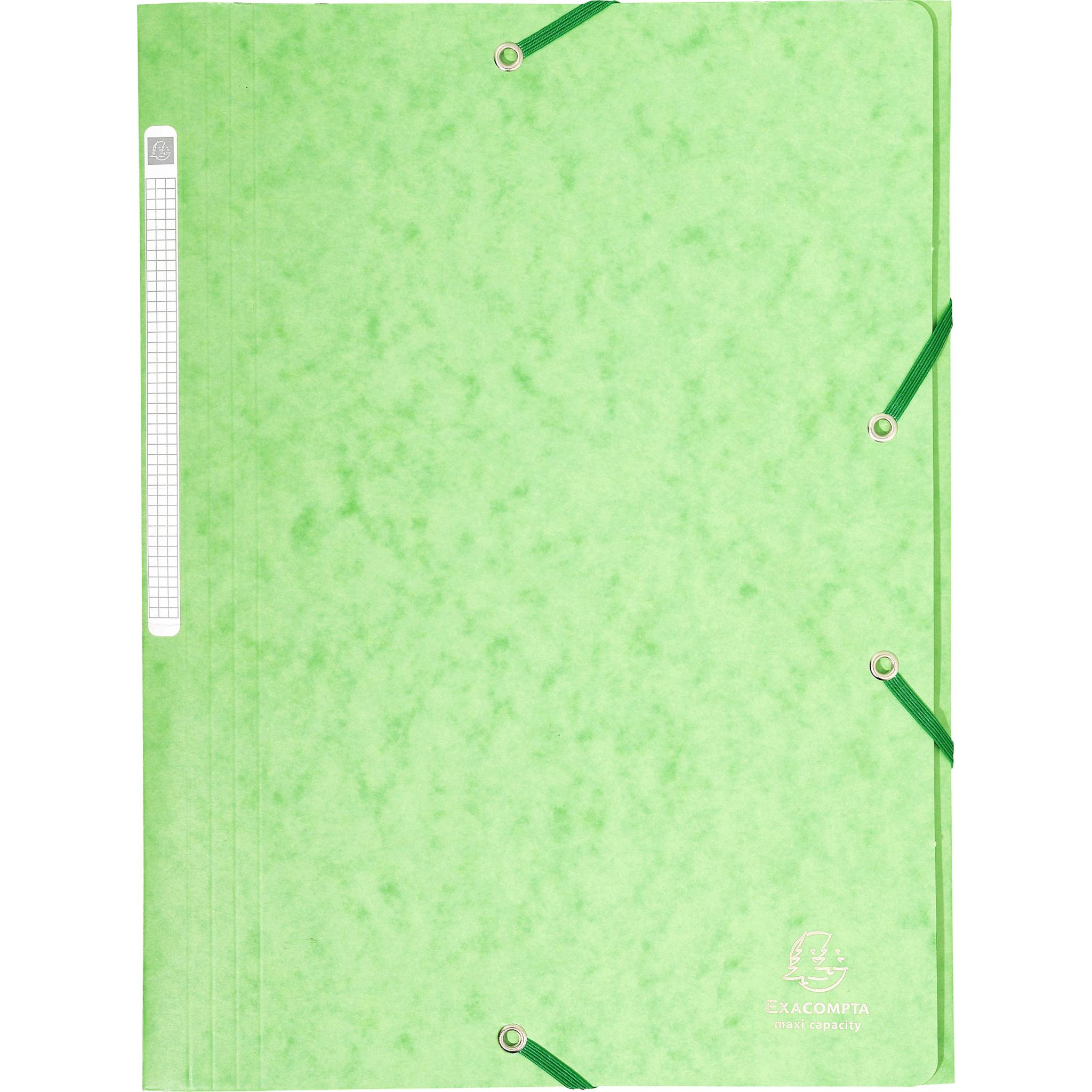 Exacompta 25x Sammelmappe +Gummizug 3 Klappen Karton A4 MAXI Lindgrün 17122H