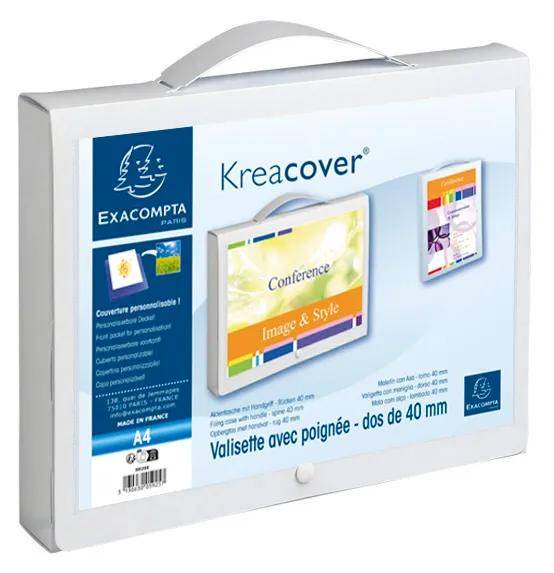 Exacompta 10x Aktenmappe PP 800µ + Griff Krea Cover, für Format A4, Weiß, 5925E