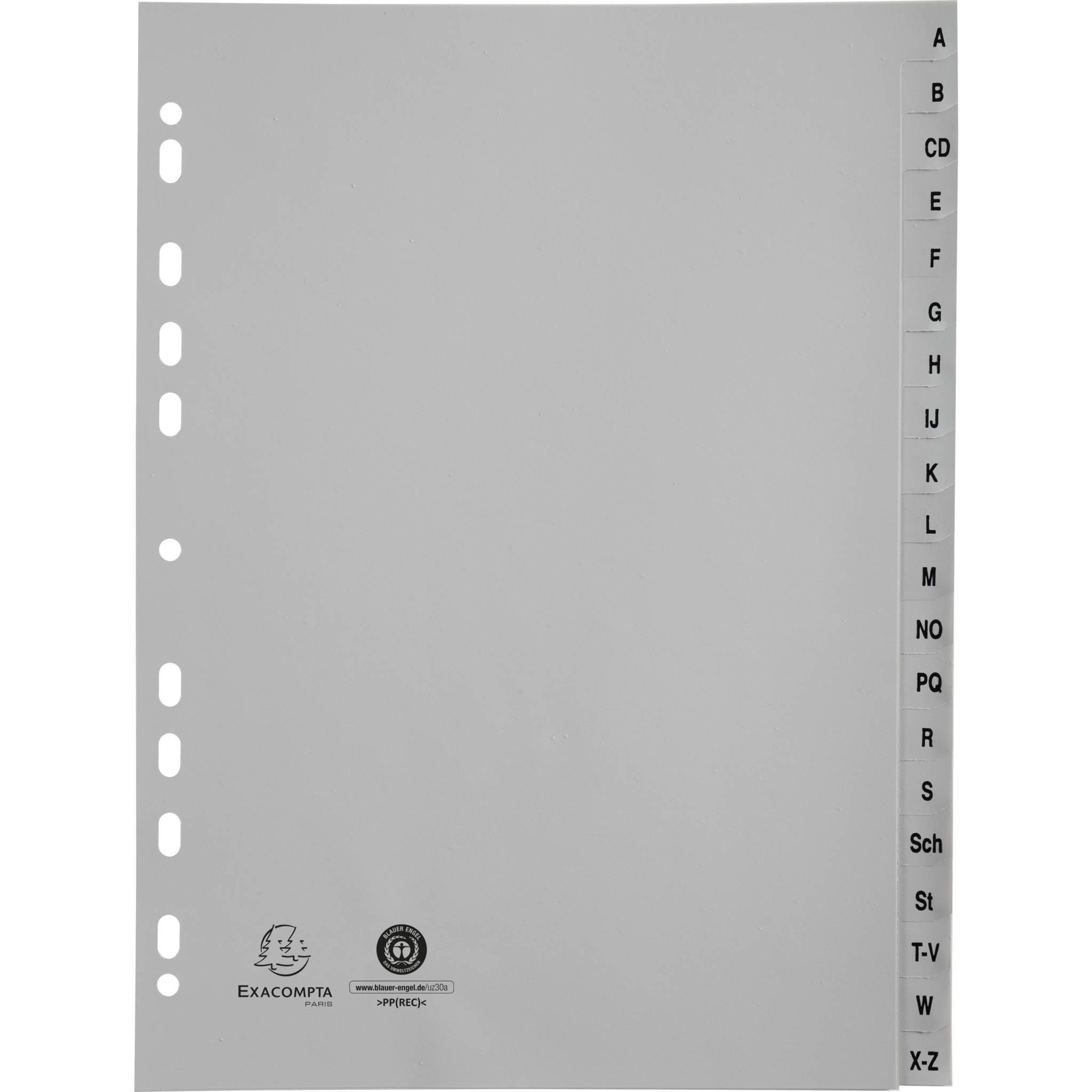 Exacompta 25x Register A4 RC-PP grau 120µ A-Z (inkl. Sch St) 20 Pos Grau 1720B