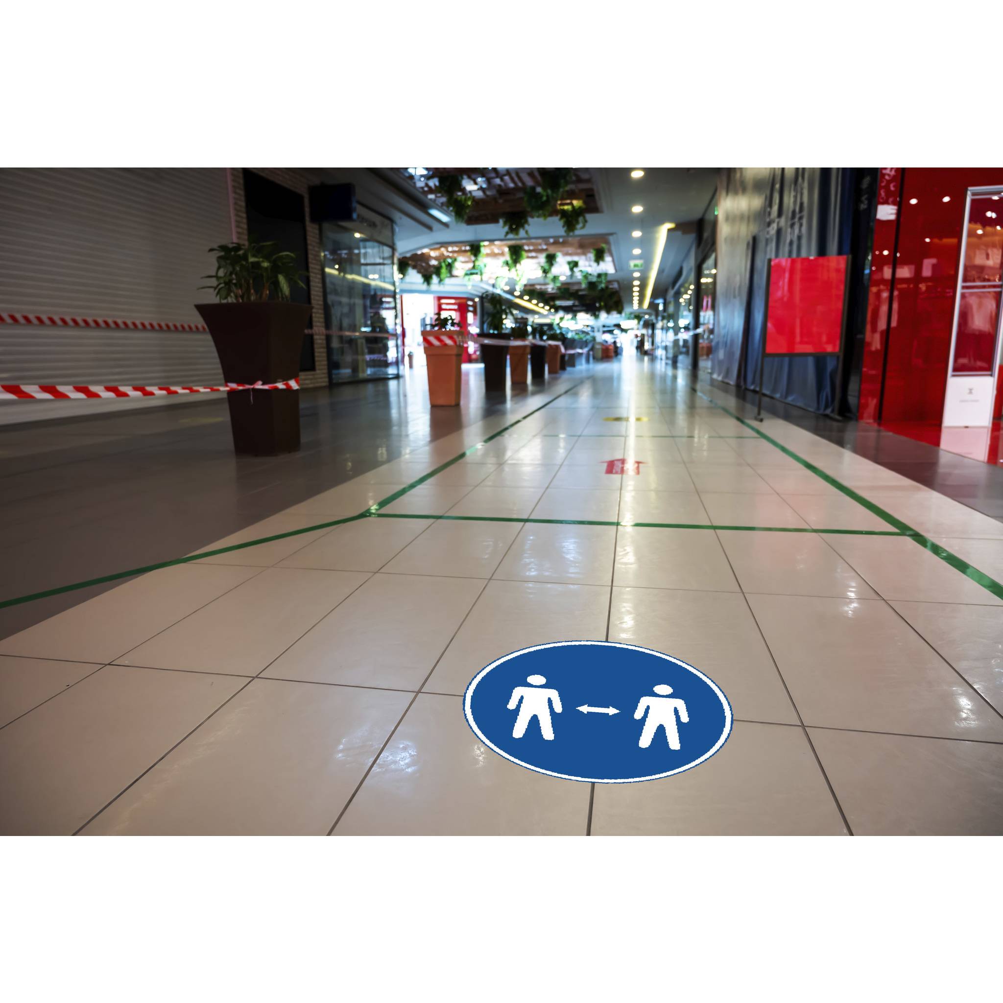 Exacompta Hinweisschild Abstand halten PVC selbstklebend 20 cm Blau 67020E