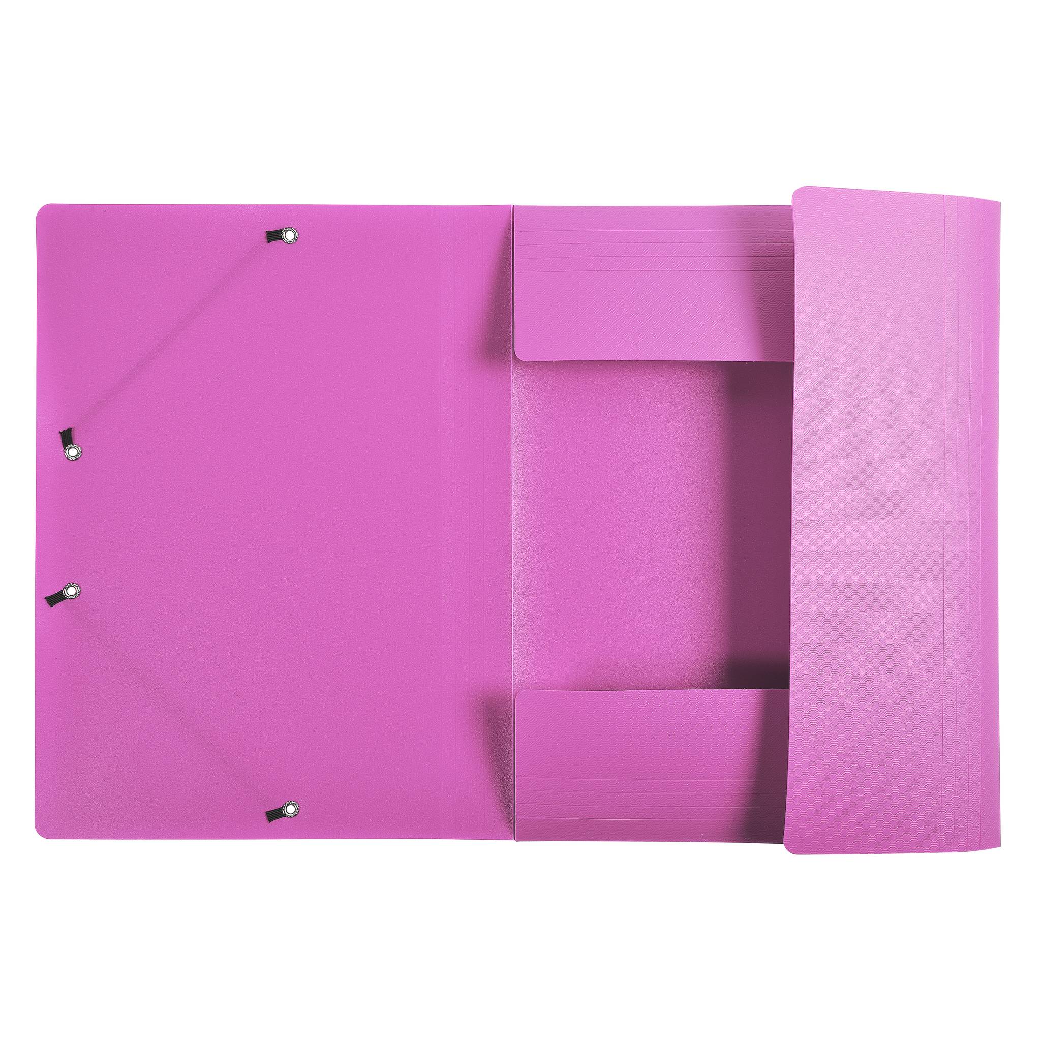 Exacompta 50x Sammelmappe +3 Klappen Gummizug PP 500µ A4 Rosa 55820E