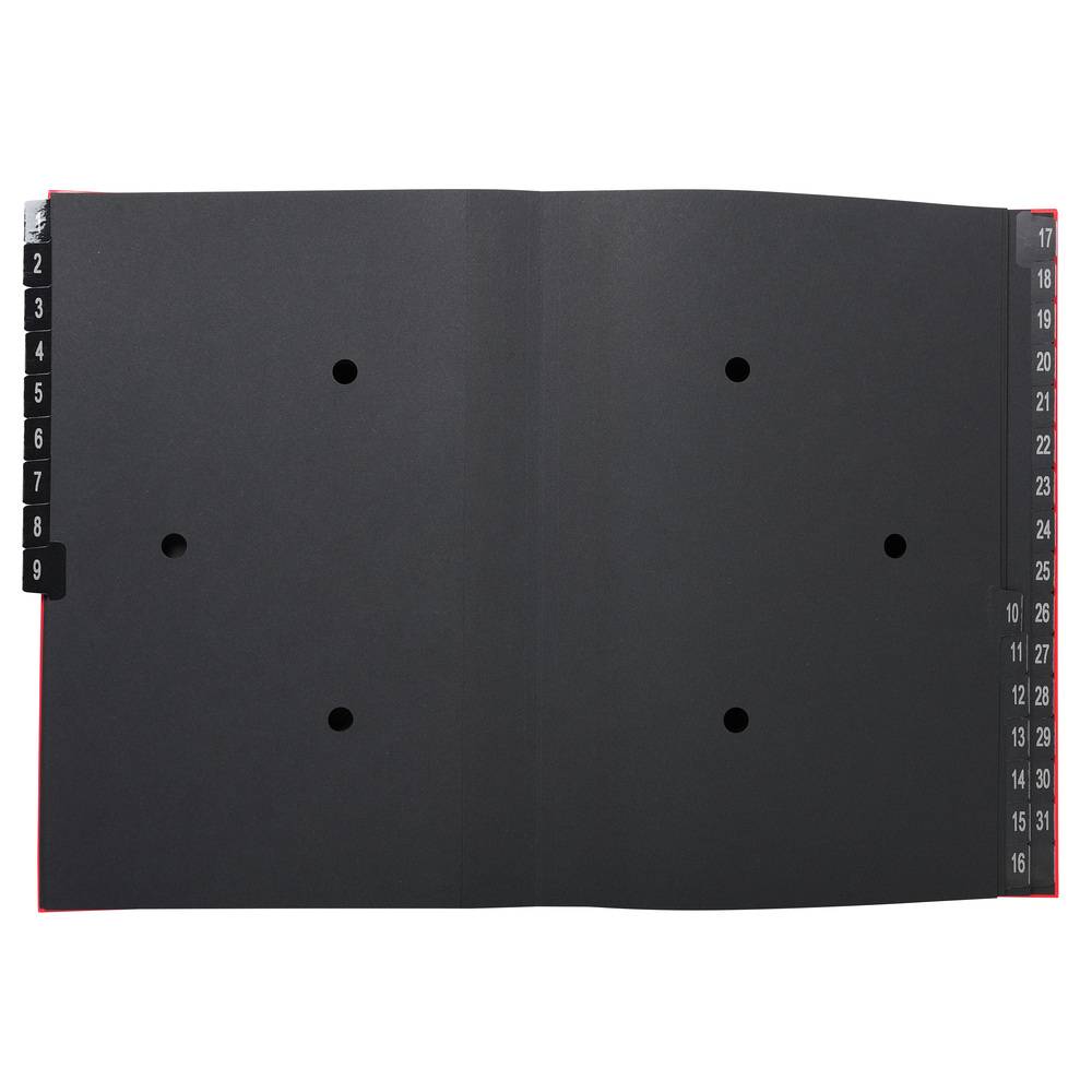 Exacompta 6x Pultordner Ordnungsmappe 32 Fächern RC-Karton 1-31 A4 Rot 57035E