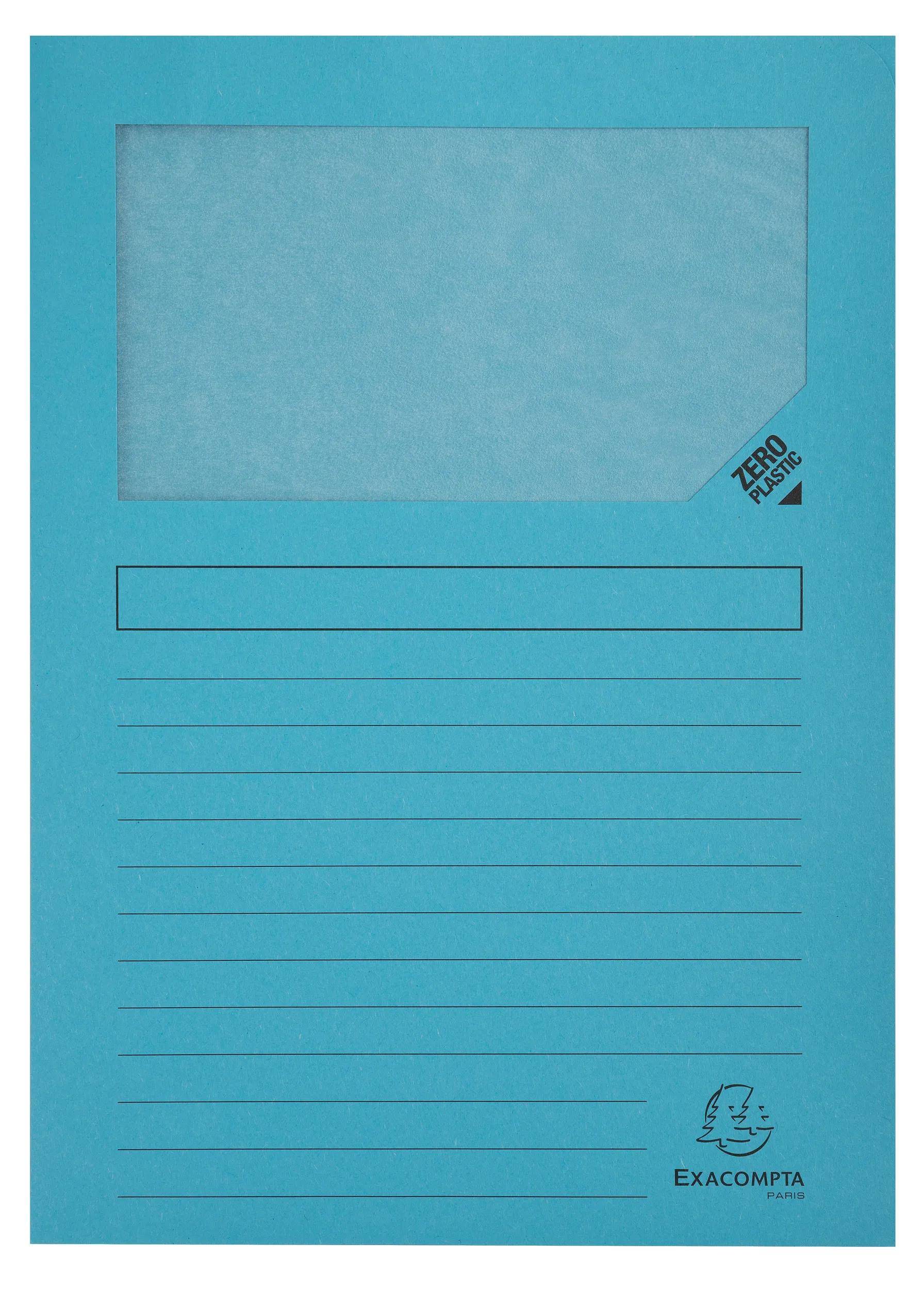 Exacompta 8x Pack 50 Fenstermappen, A4, 160g, plastikfrei, sortiert, 50000E