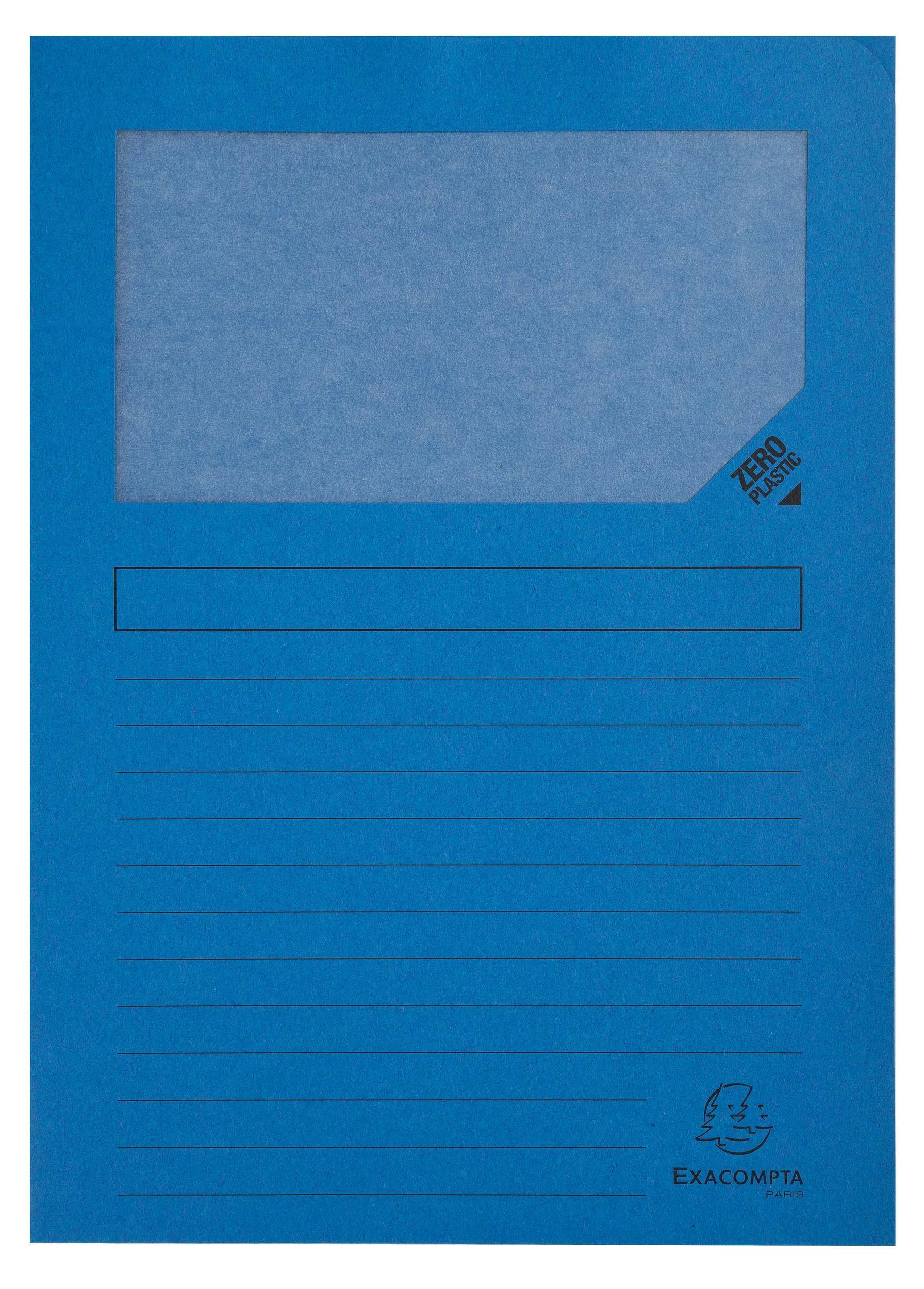 Exacompta 8x Pack 50 Fenstermappen, A4, 160g, plastikfrei, sortiert, 50000E