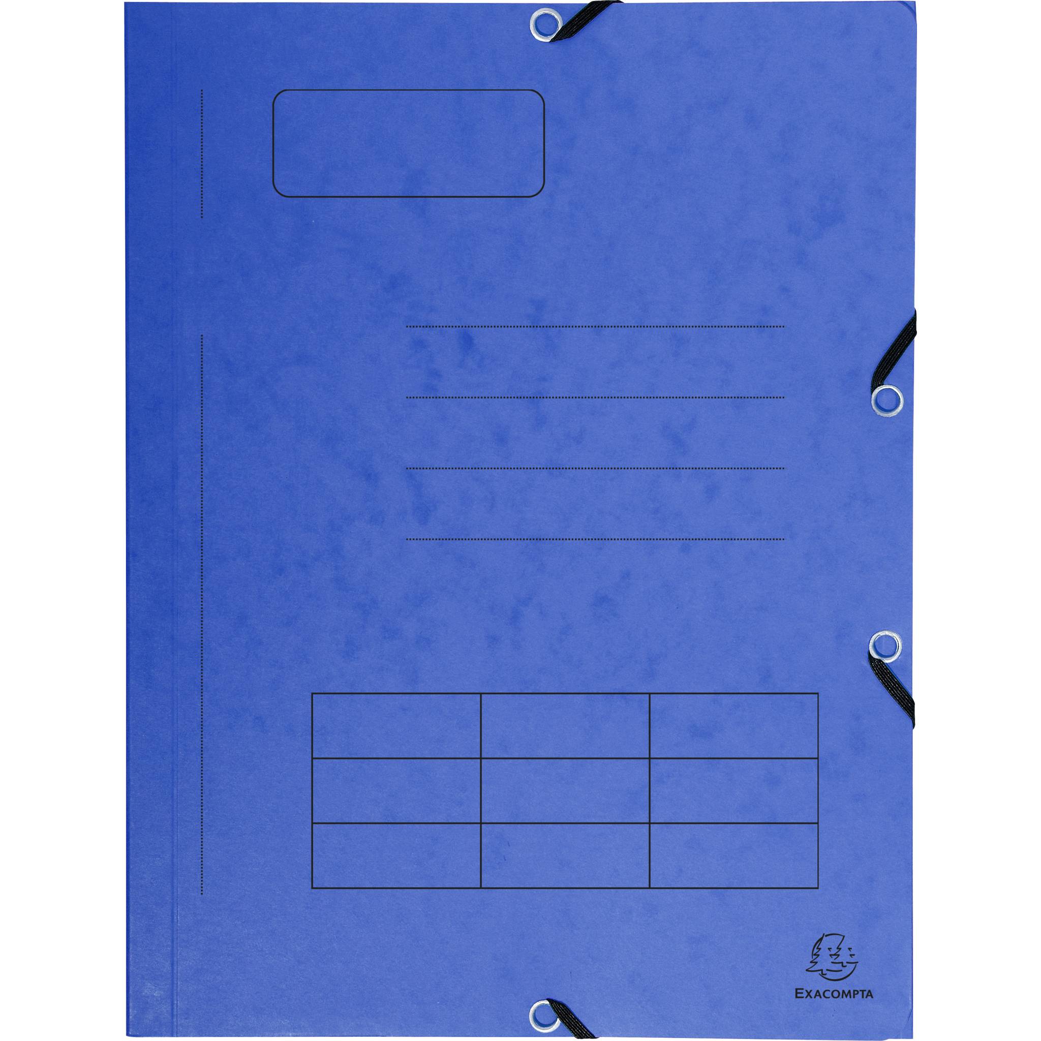 Exacompta 50x Sammelmappe + Gummizug 3 Klappen Index Karton A4 sortiert 55360E