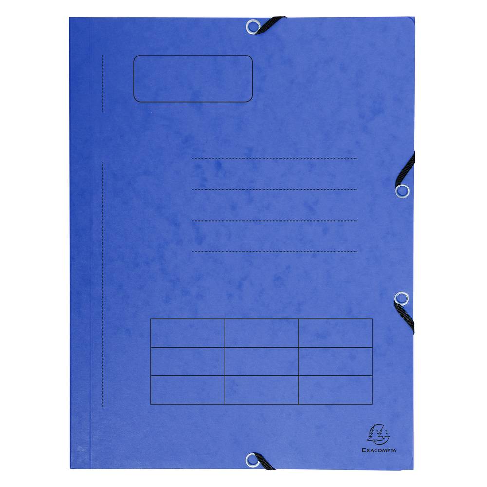 Exacompta 50x Sammelmappe + Gummizug 3 Klappen Index Karton A4 sortiert 55360E