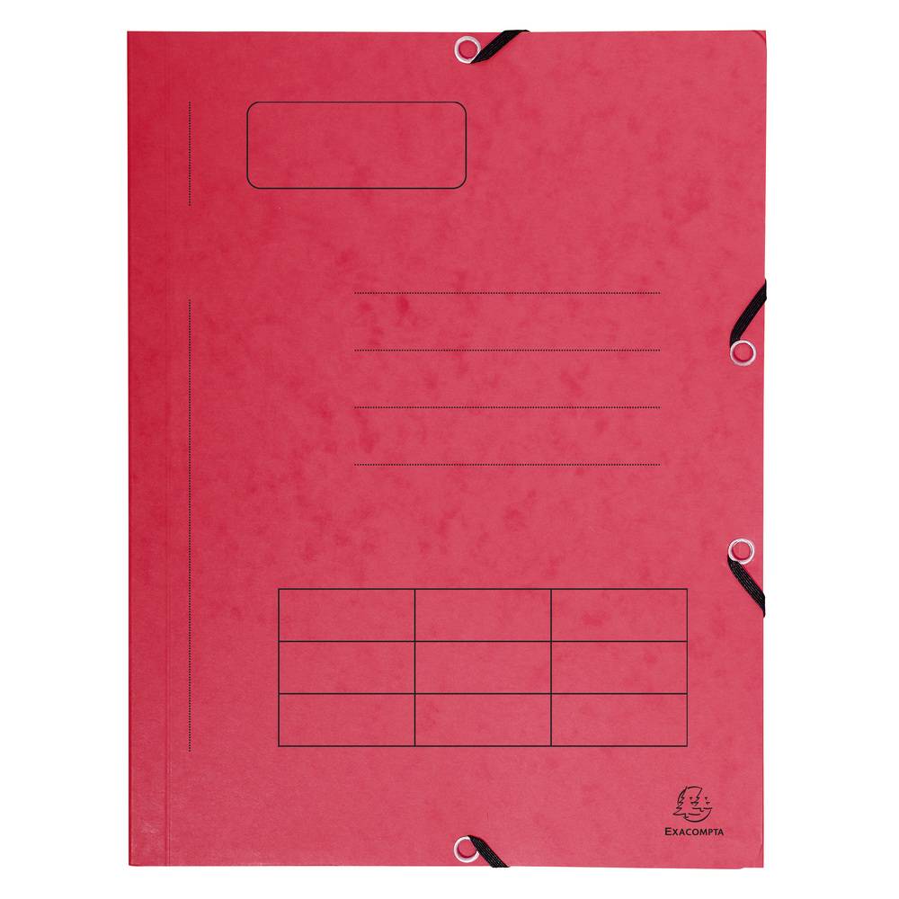 Exacompta 50x Sammelmappe + Gummizug 3 Klappen Index Karton A4 sortiert 55360E