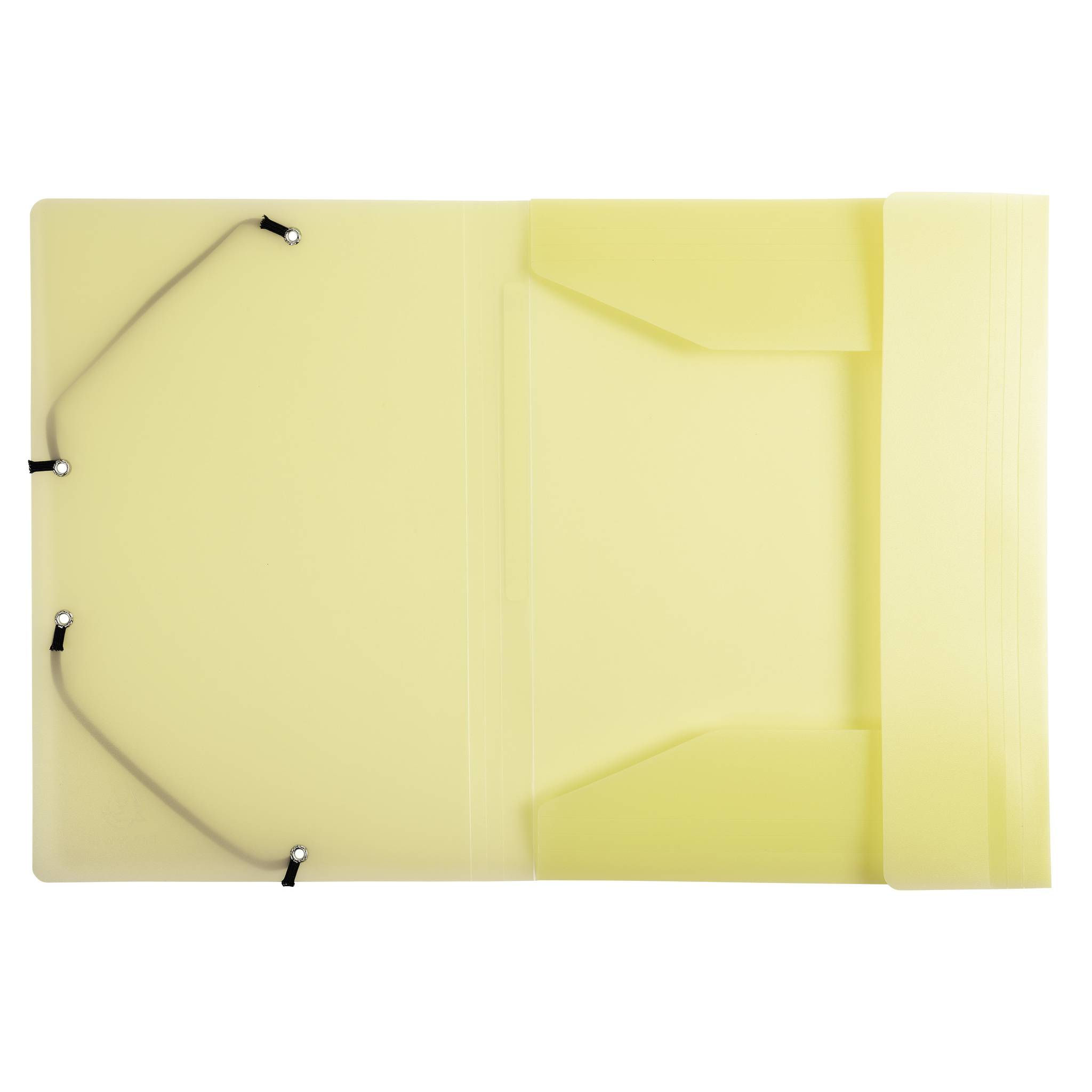 Exacompta 25x Sammelmappe A4 + Gummizug, 3 Klappen, PP, Gelb, 55179E