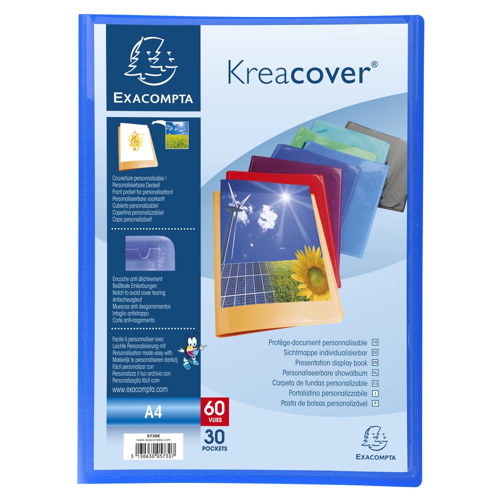 Exacompta 12x Sichtmappe PP 500µ + 30 Hüllen Kreacover, A4, sortiert, 5730E