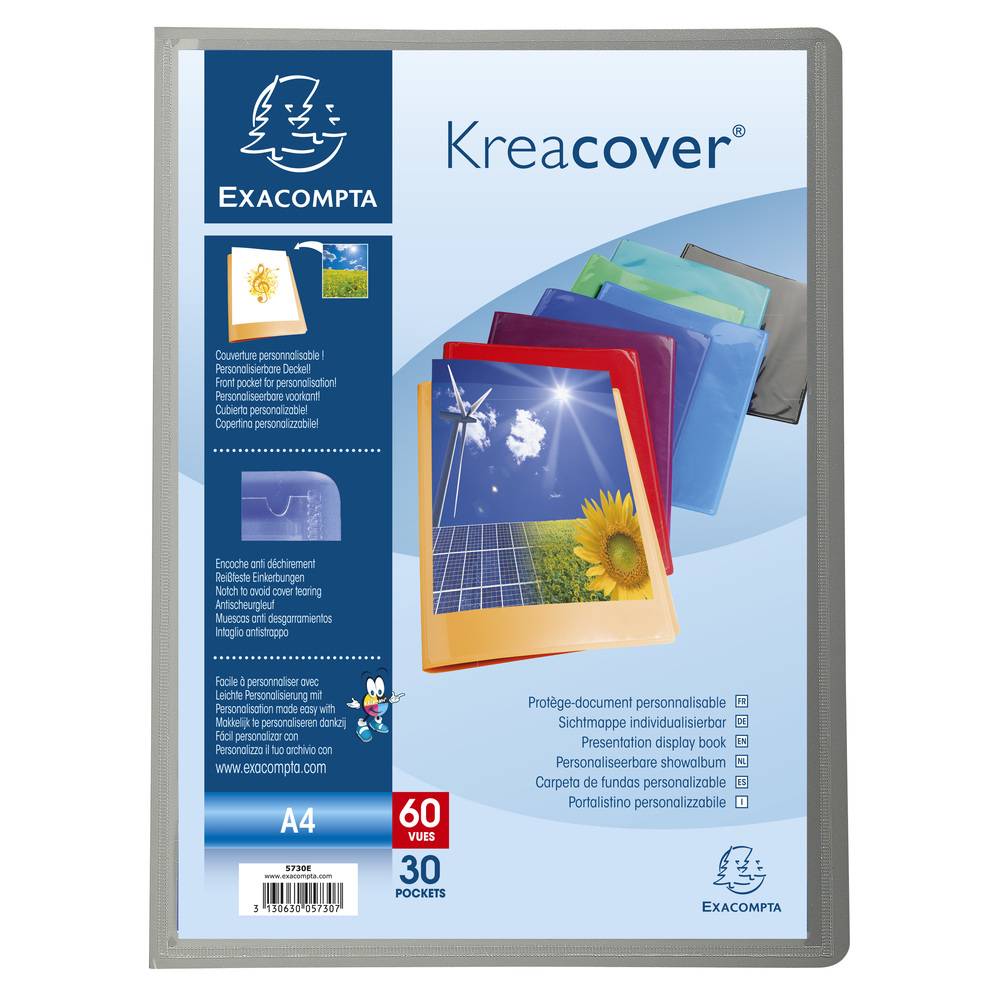 Exacompta 12x Sichtmappe PP 500µ + 30 Hüllen Kreacover, A4, sortiert, 5730E