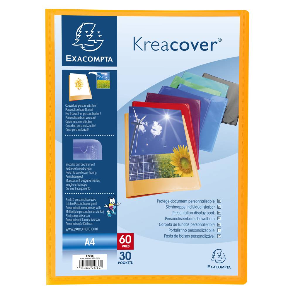 Exacompta 12x Sichtmappe PP 500µ + 30 Hüllen Kreacover, A4, sortiert, 5730E
