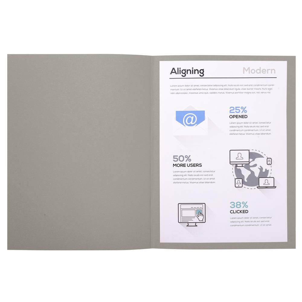 Exacompta 5x Pack 100 Aktendeckeln Recycling 220g A4 - Grau - 410009E
