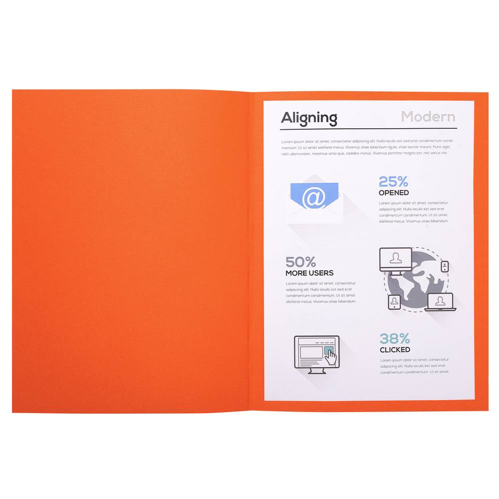 Exacompta 5x Pack 100 Aktendeckeln Recycling 220g A4 - Orange - 410007E