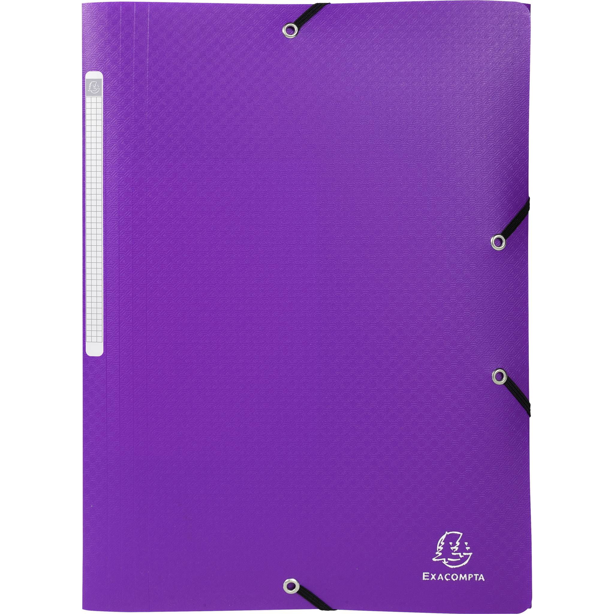Exacompta 50x Sammelmappe +3 Klappen Gummizug PP 500µ A4 Violett 55818E