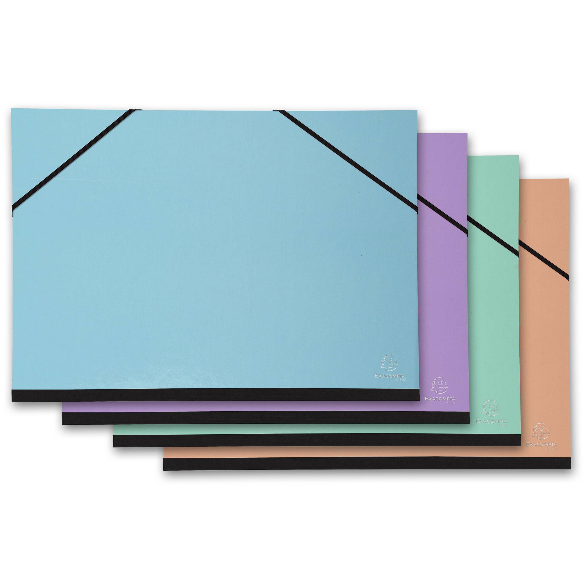 Exacompta 10x Zeichenmappe Gummizug 32x45 cm für A3 farbig sortiert 25680E