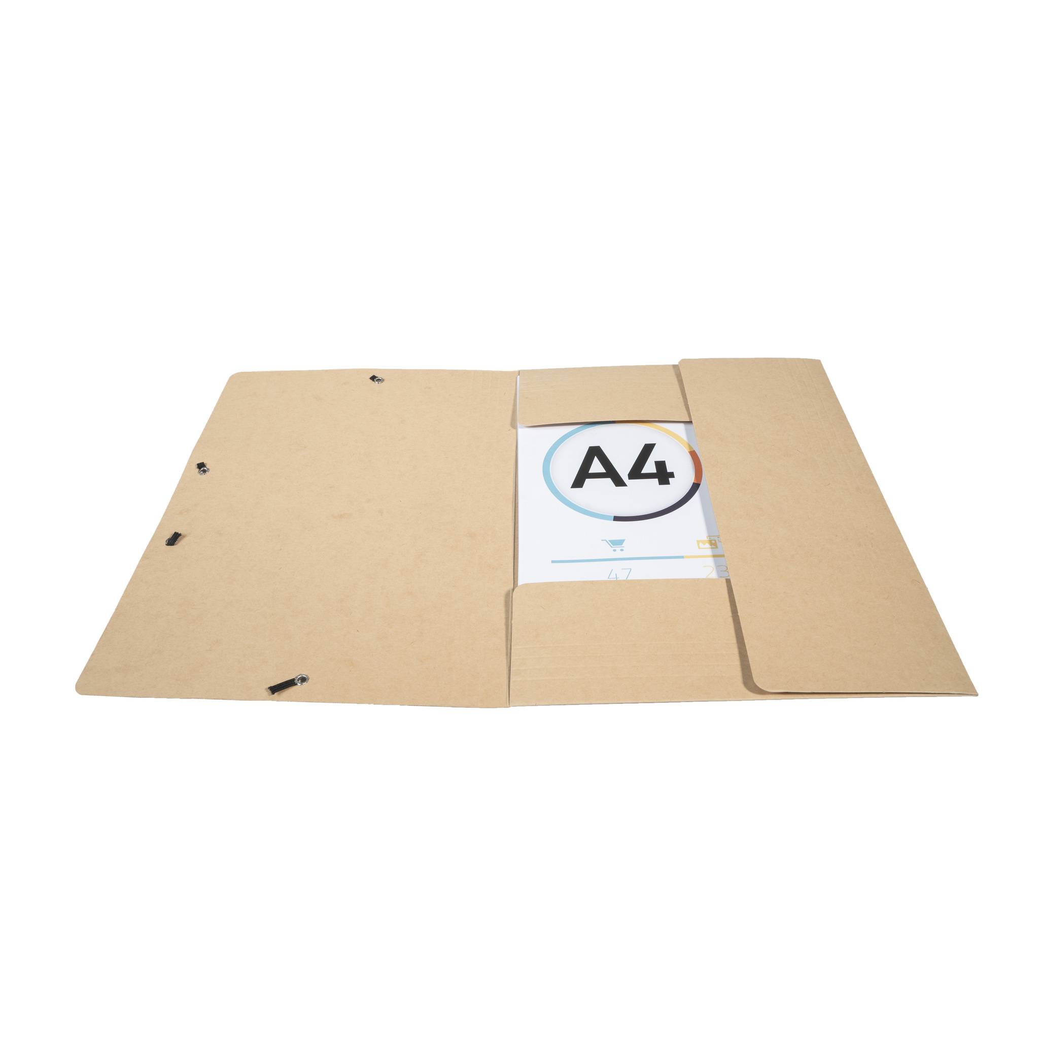 Exacompta 25x Sammelmappe +Gummizug 3 Klappen Karton A4 MAXI Elfenbein 17104H