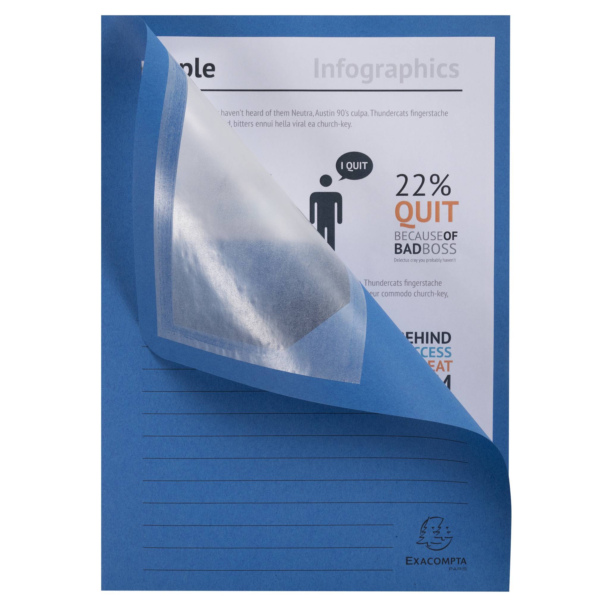 Exacompta 4x 100 Fenstermappen, A4, 160g, plastikfrei, Intensivblau, 50102E