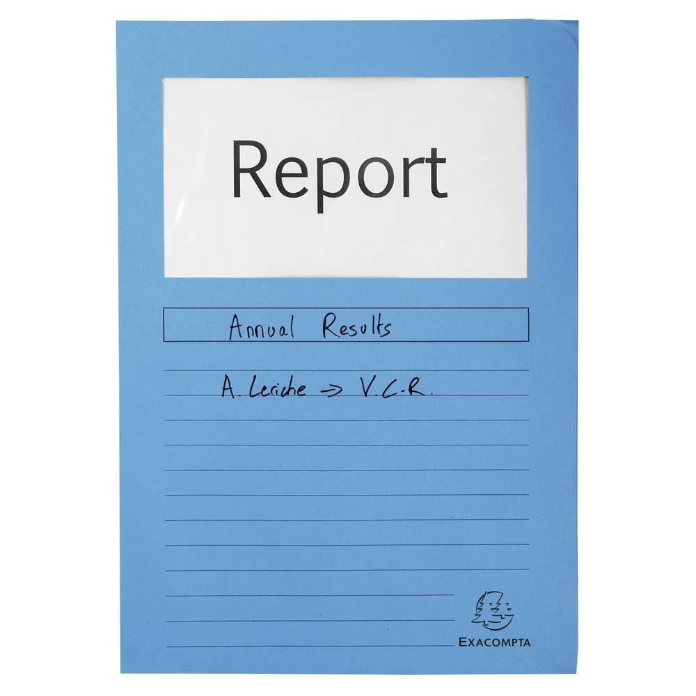 Exacompta 4x 100 Fenstermappen, A4, 160g, plastikfrei, Hellblau, 50106E