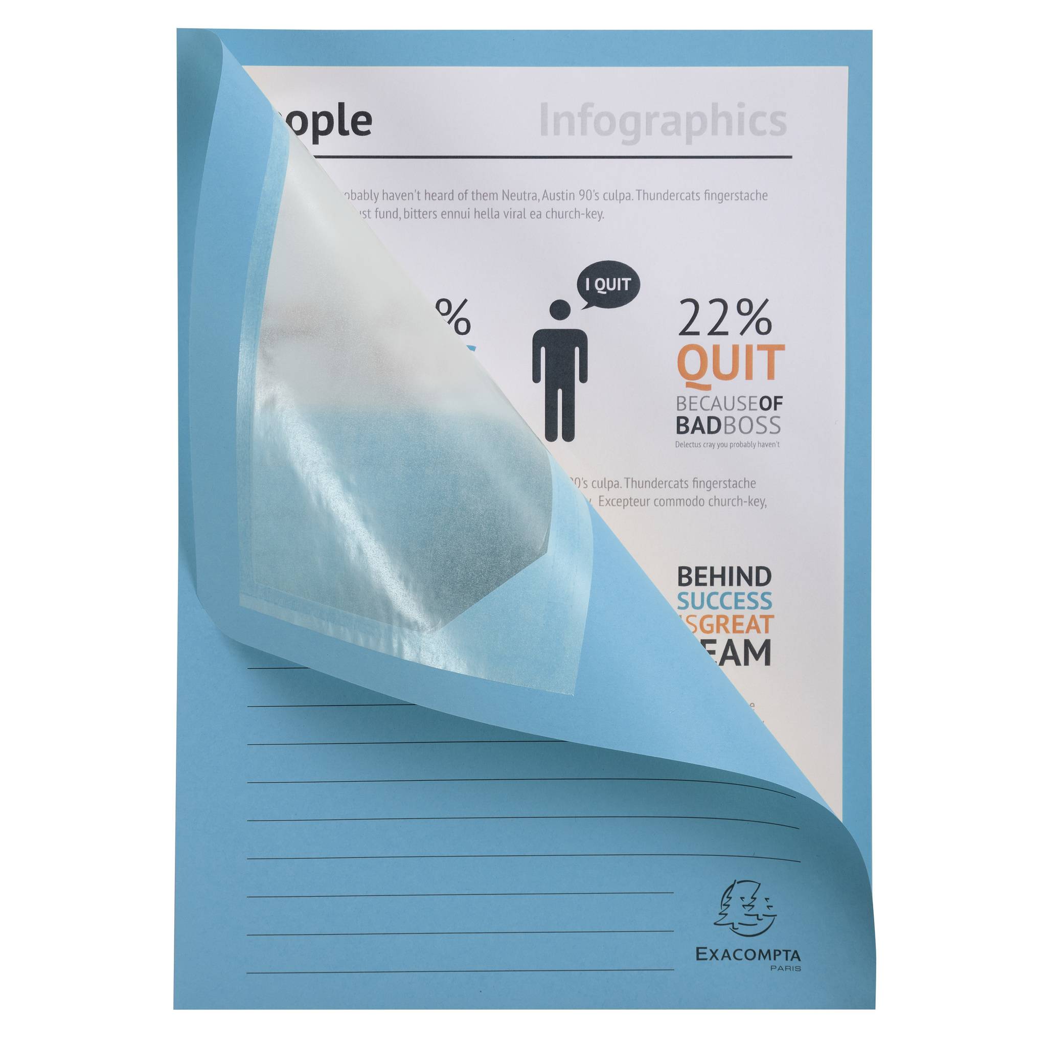 Exacompta 4x 100 Fenstermappen, A4, 160g, plastikfrei, Hellblau, 50106E