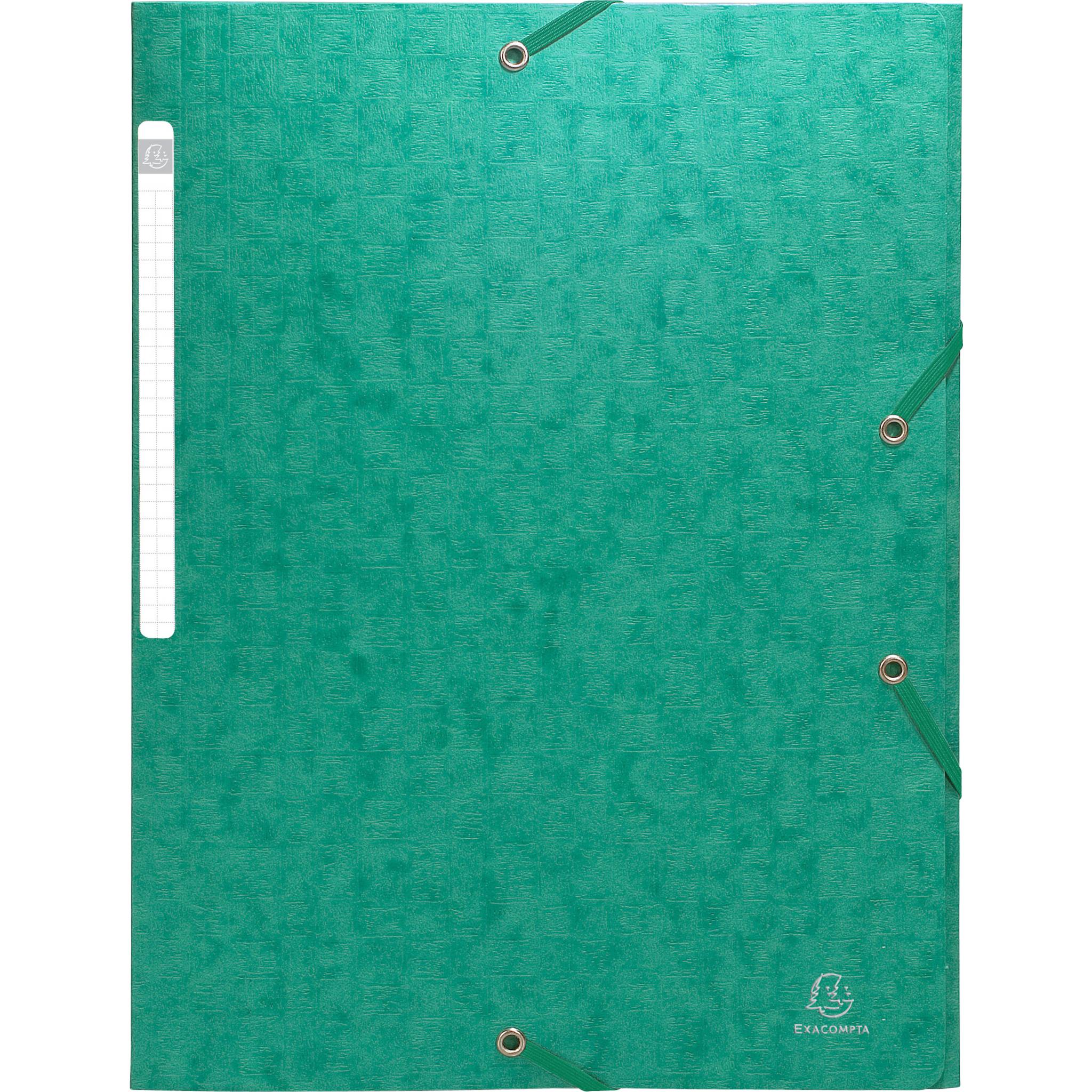 Exacompta 25x Sammelmappe + Gummizug 3 Klappen Karton 600g A4 MAXI Grün 55953E