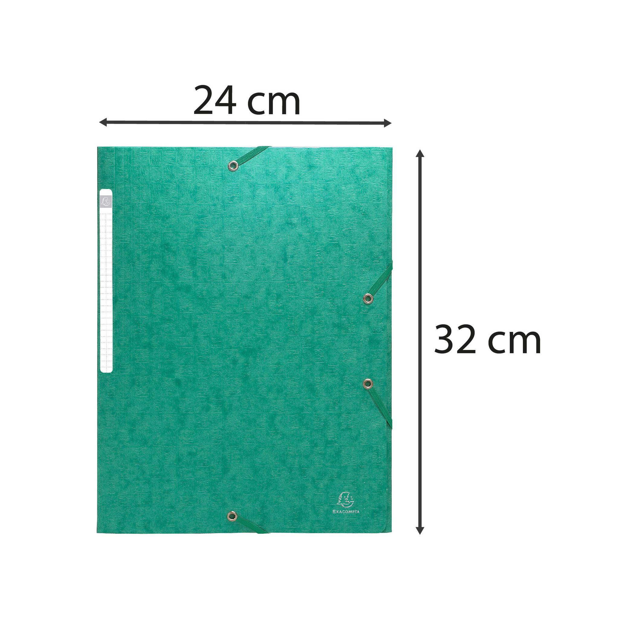 Exacompta 25x Sammelmappe + Gummizug 3 Klappen Karton 600g A4 MAXI Grün 55953E