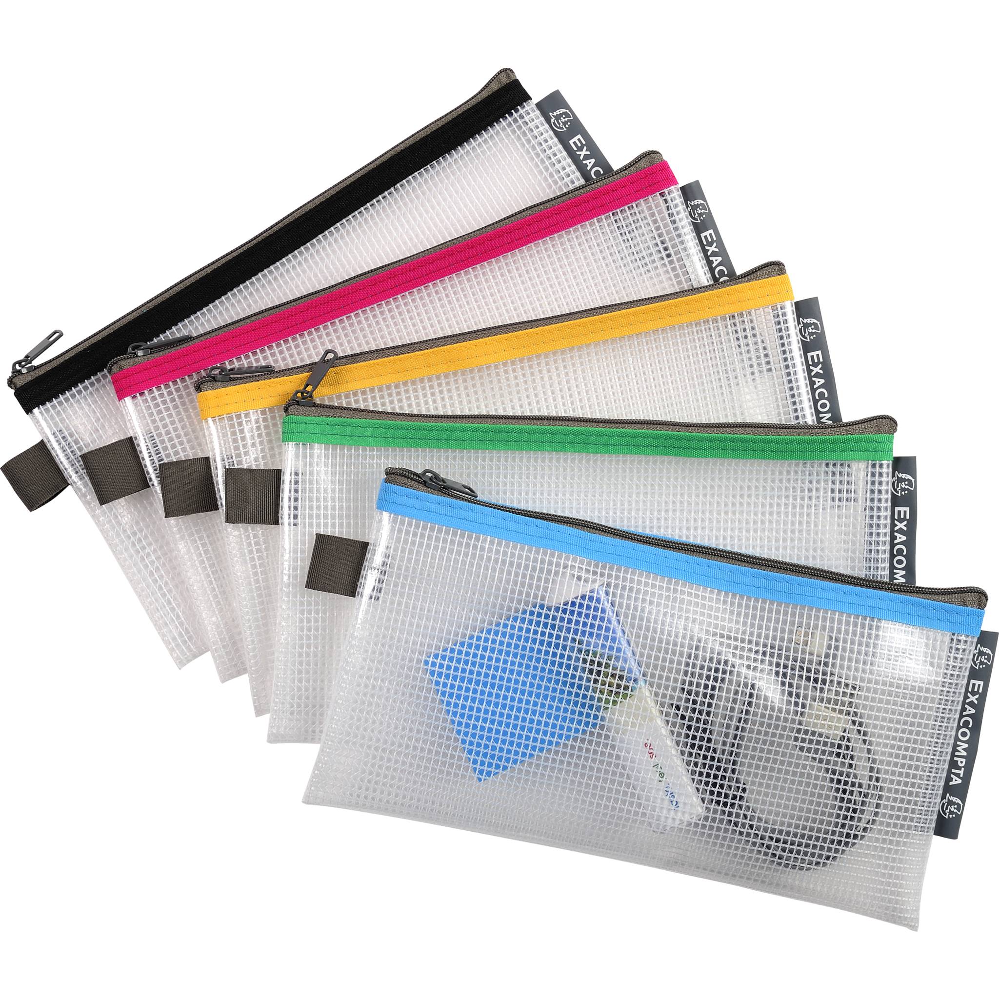 Exacompta 10x Tasche EVA + Reißverschluss flexibel PP DL-10x21cm sortiert 34130E
