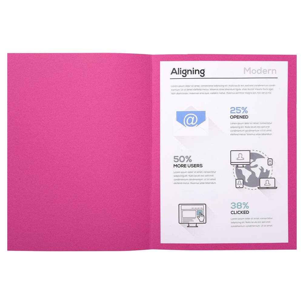 Exacompta 5x Pack 100 Aktendeckeln Recycling 220g A4 - Fuchsia - 410020E