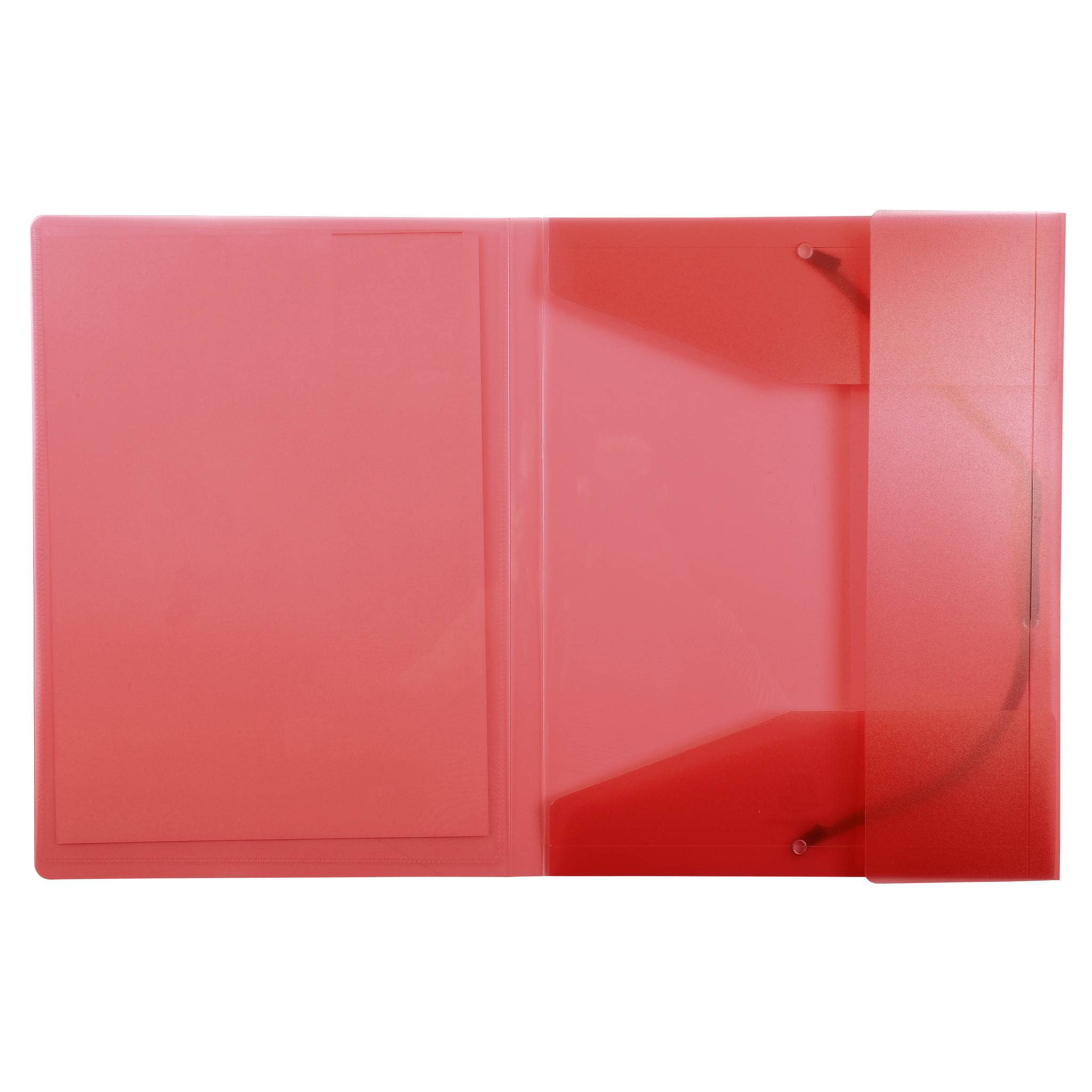 Exacompta 25x Sammelmappe A4 PP 3 Klappen + Gummizug violett Rot 55185E