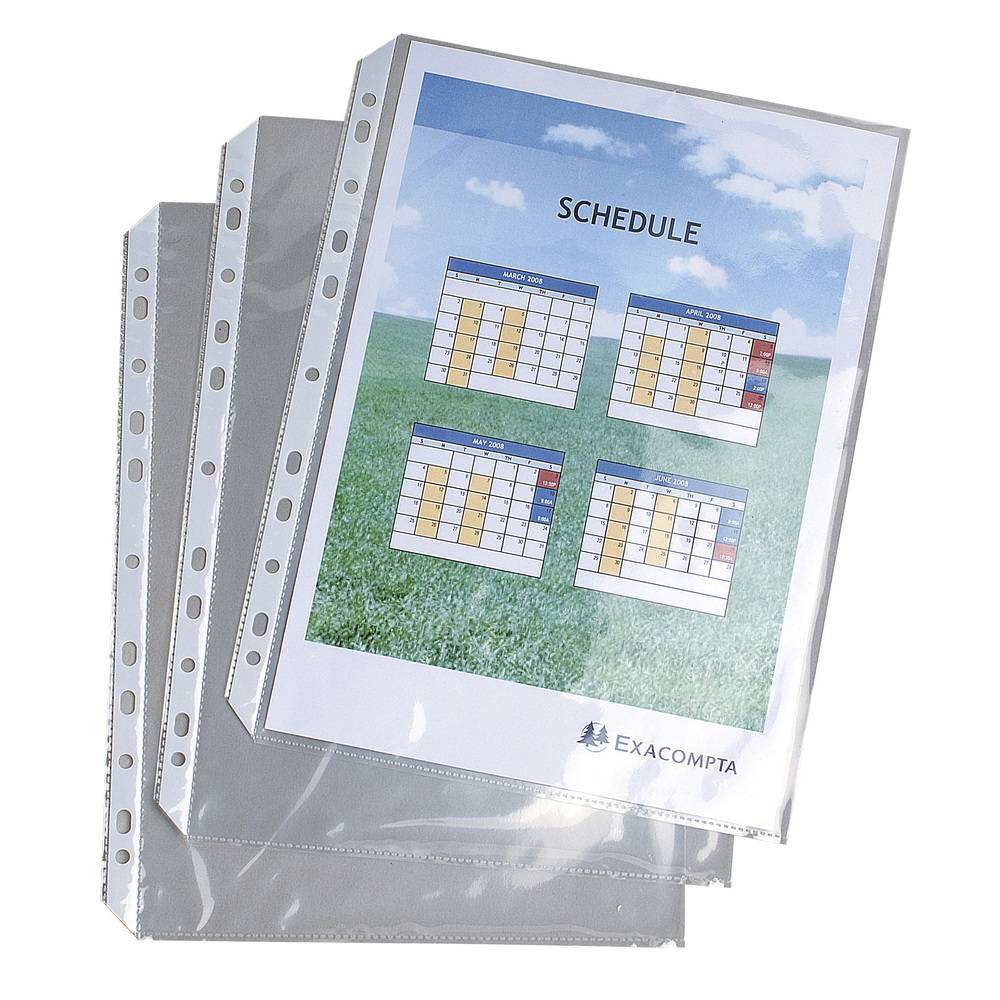 Exacompta 5x 20 Prospekthüllen für das Ringbuch Exashow PP 55µ A4 Kristall 5834E