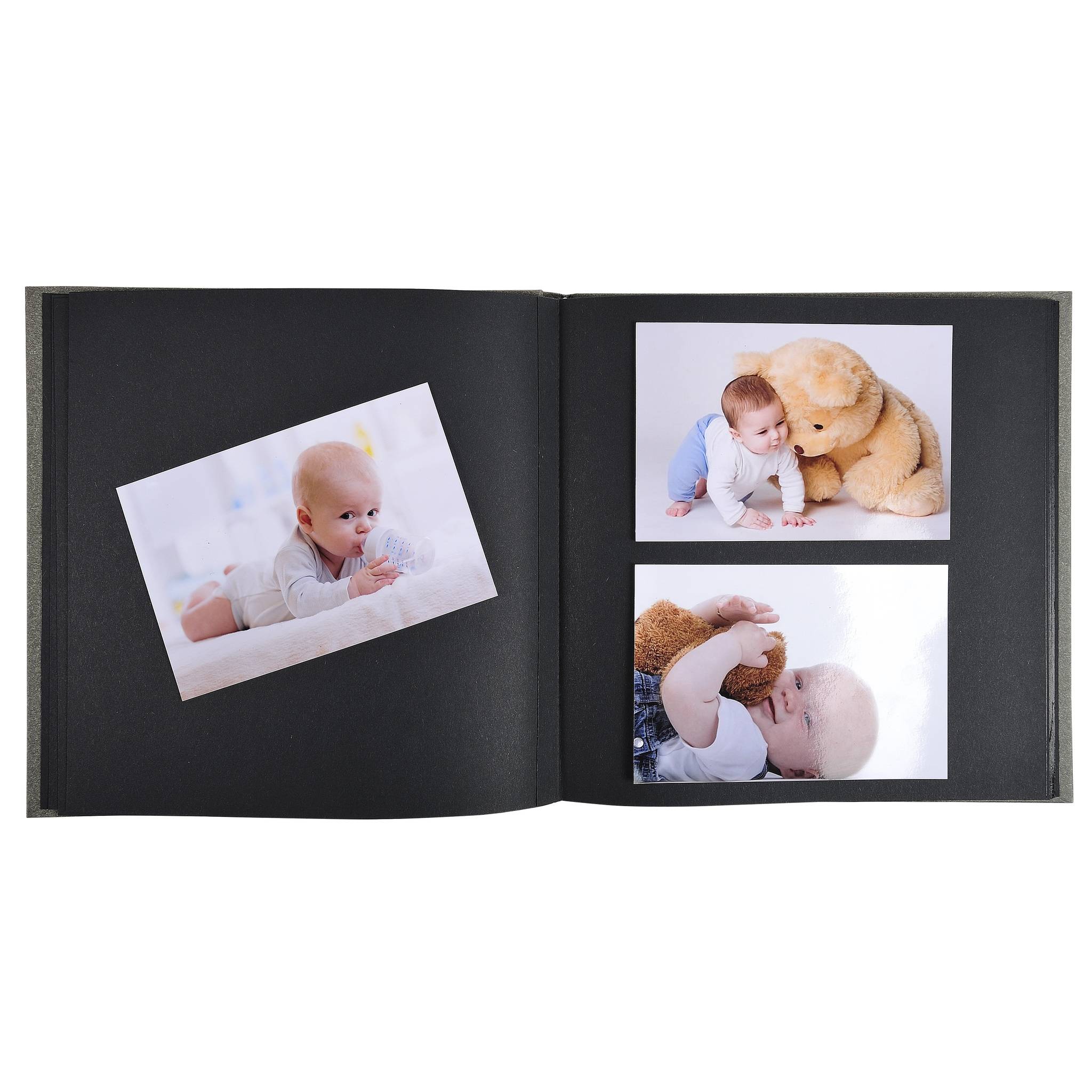 Exacompta 2x Fotobuch 30 Seiten weiß 25x25cm ZÉPHIRE Elfenbein - Grau - 14561E